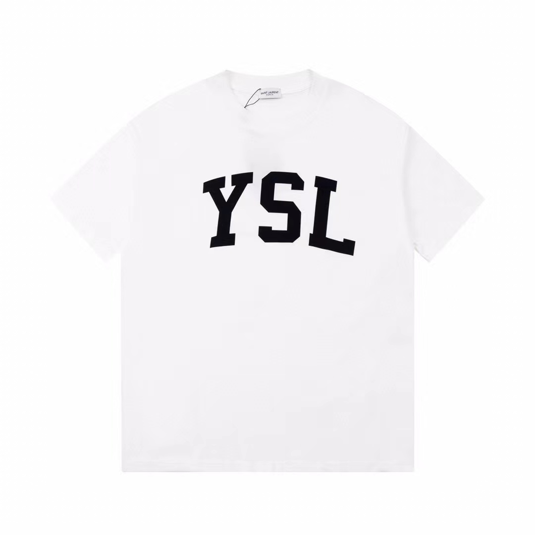 Yves Saint Laurent Store
 Clothing T-Shirt White Unisex Short Sleeve