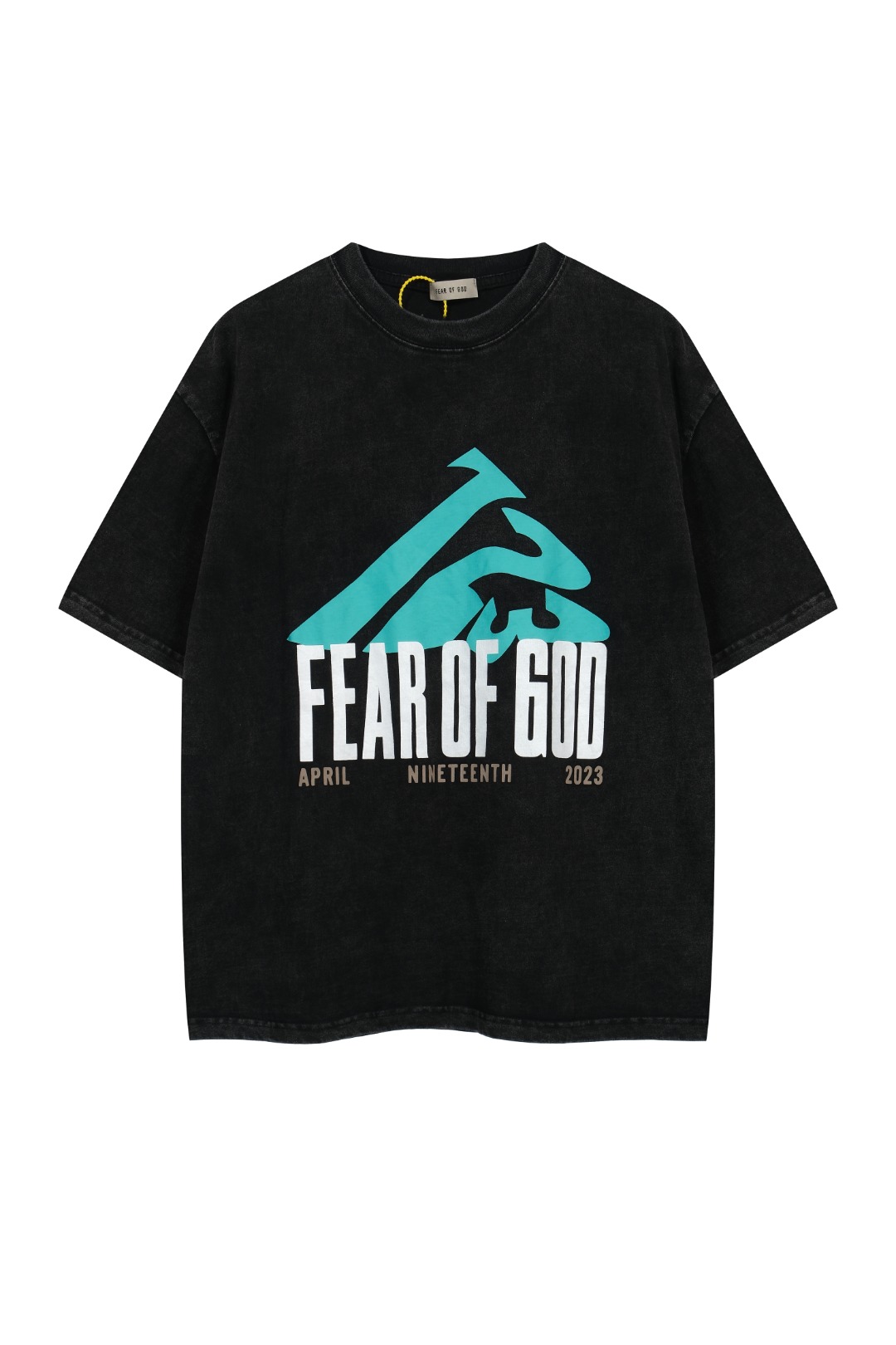 【P100】货号：CHA3977高版本FEAR OF GOD x RRR 123 加州限定联名款字母印花短袖T恤黑色 M-XL码
