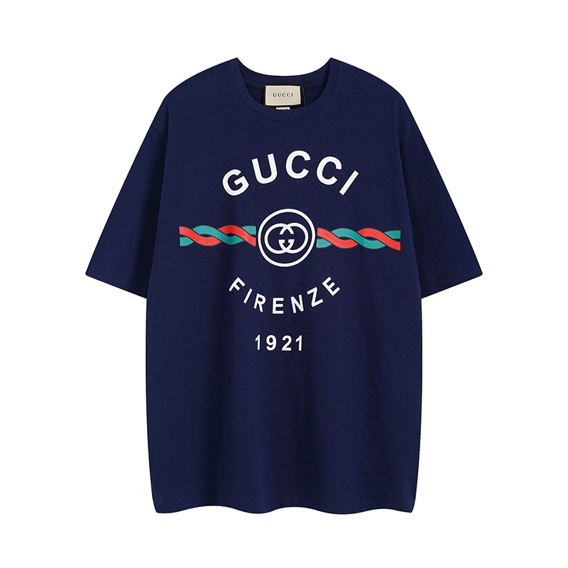 Disponible todo el año, nunca se retira del estante. Camiseta de manga corta Guc*2022ss serie centenario con doble botó…