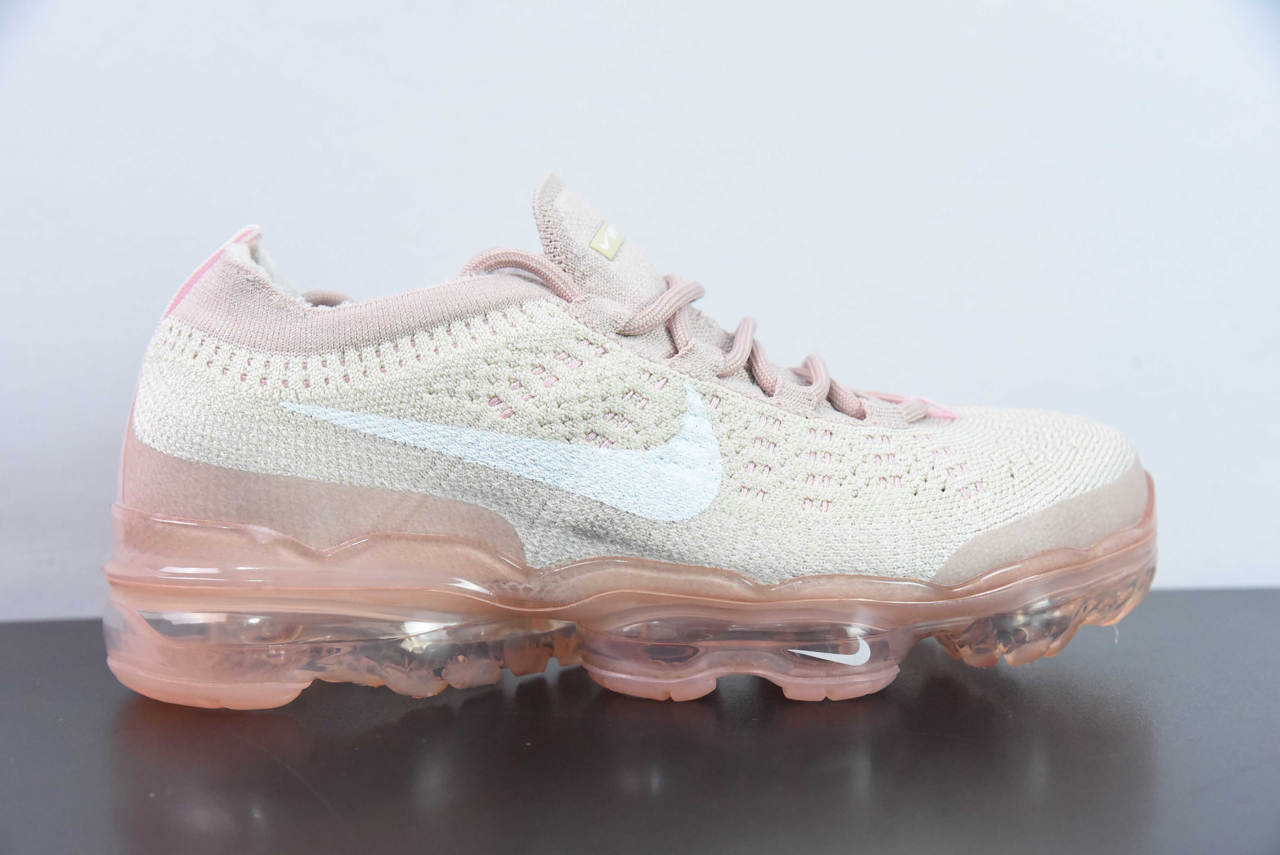 [Air Force Series]NK Air VaporMax 2025 Flyknit "Oatmeal" Pink Brown New Flykni