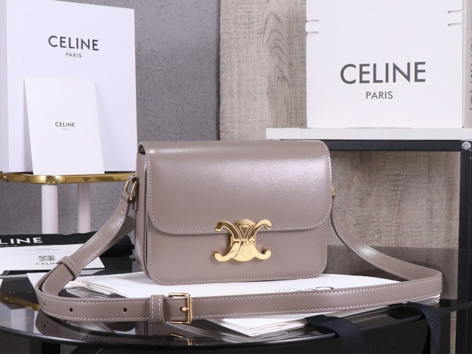 Celine Teen Triomphe Bag in Satin Calfskin with Triomphe Lock
