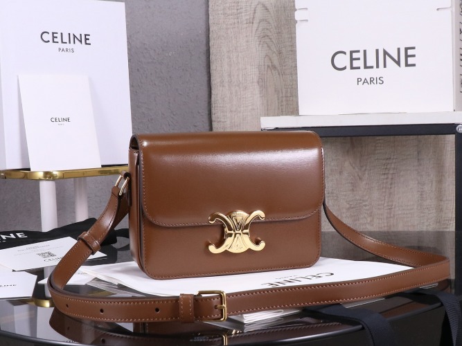 CELINE Teen Triomphe Bag in Satinated Calfskin - Timeless Elegance 1 CELINE Teen Triomphe Bag in Satinated Calfskin - Timeless Elegance