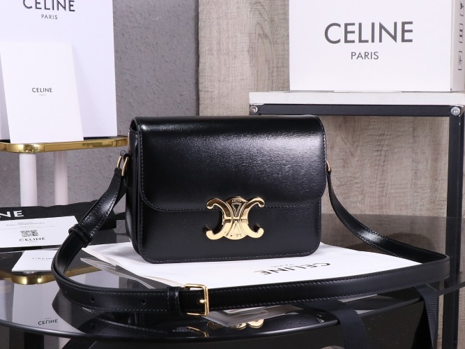 Celine Teen Triomphe Bag in Satin Calfskin with Adjustable Leather Strap 1 Celine Teen Triomphe Bag in Satin Calfskin with Adjustable Leather Strap