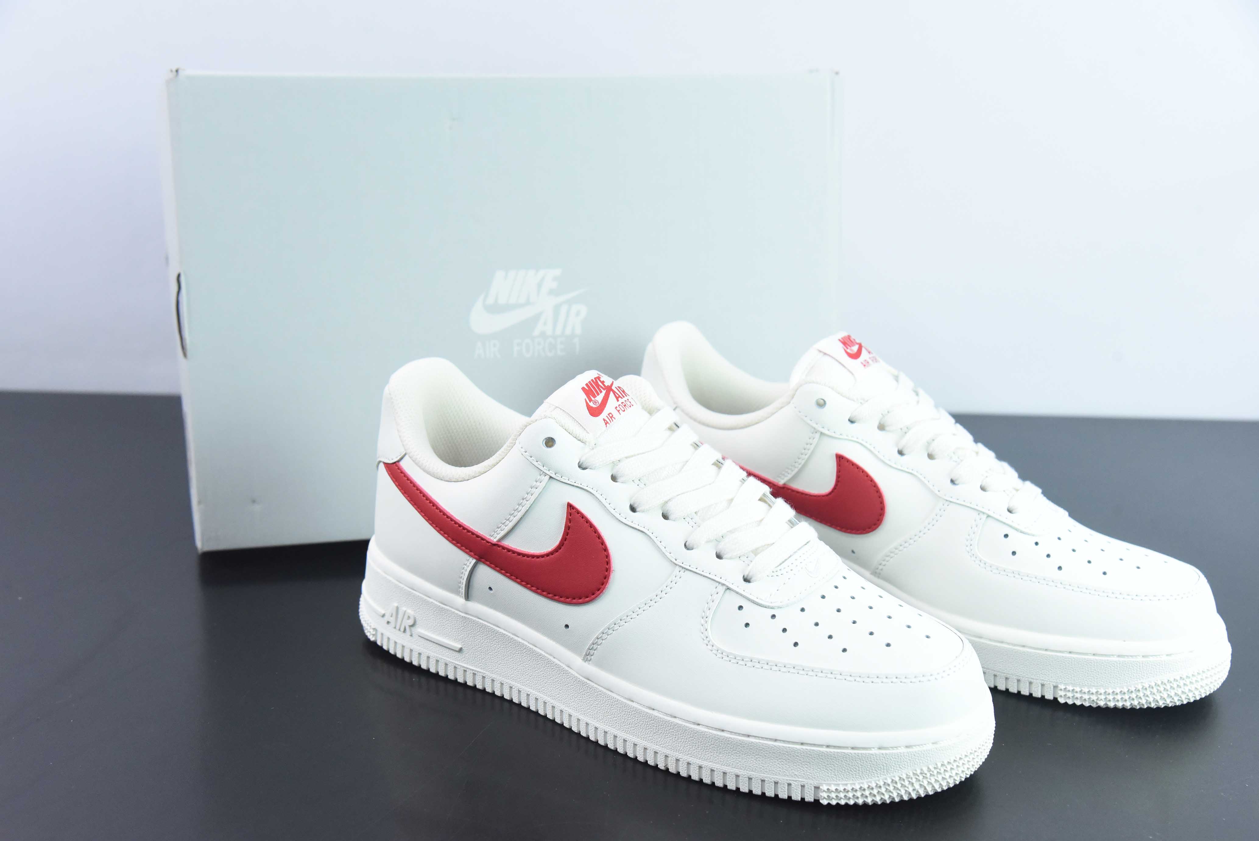Nk Air Force 1'07 Low 元年复刻 奶白红 校园红 空军一号低帮休闲板鞋 货号:315122-126