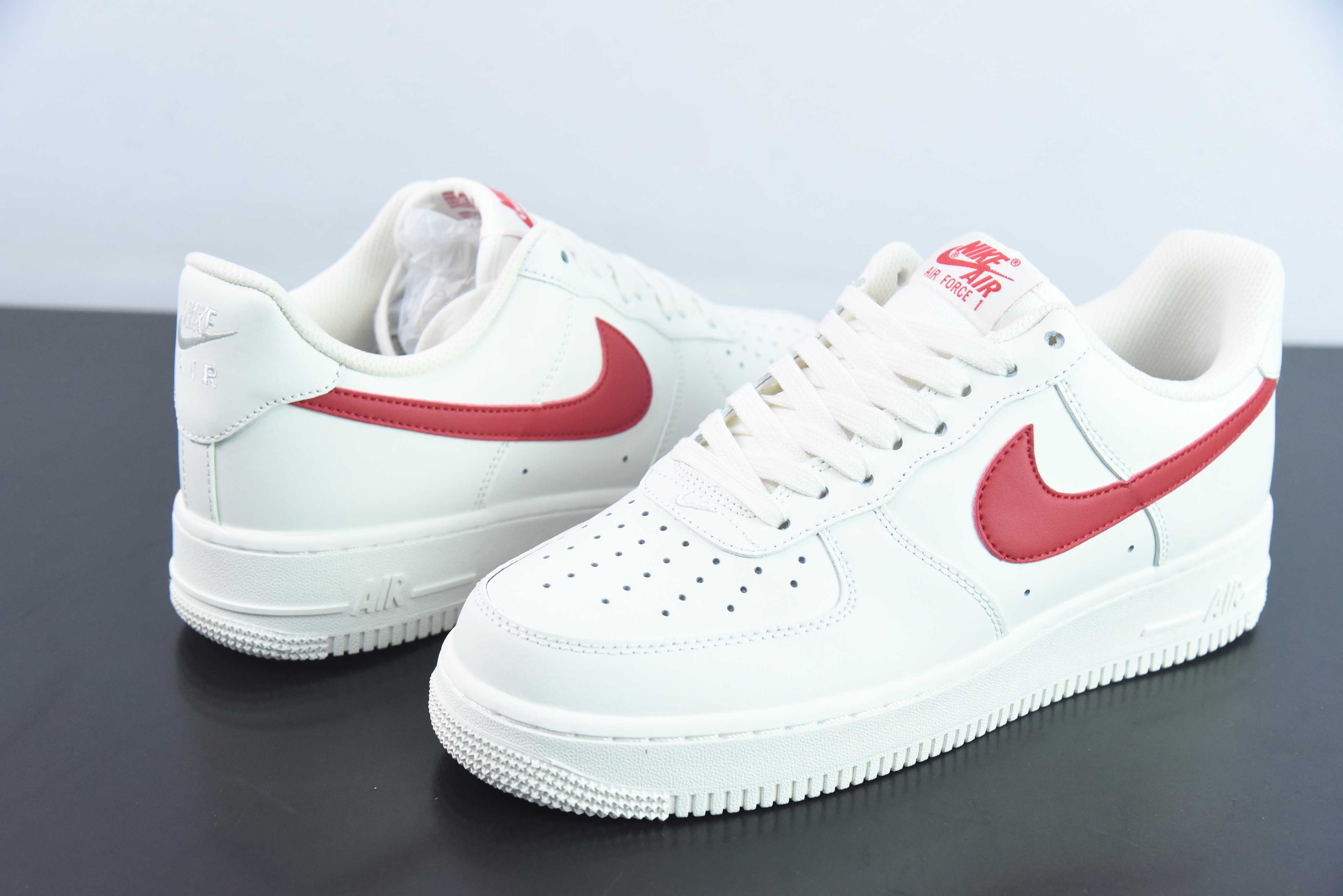 Nk Air Force 1'07 Low 元年复刻 奶白红 校园红 空军一号低帮休闲板鞋 货号:315122-126