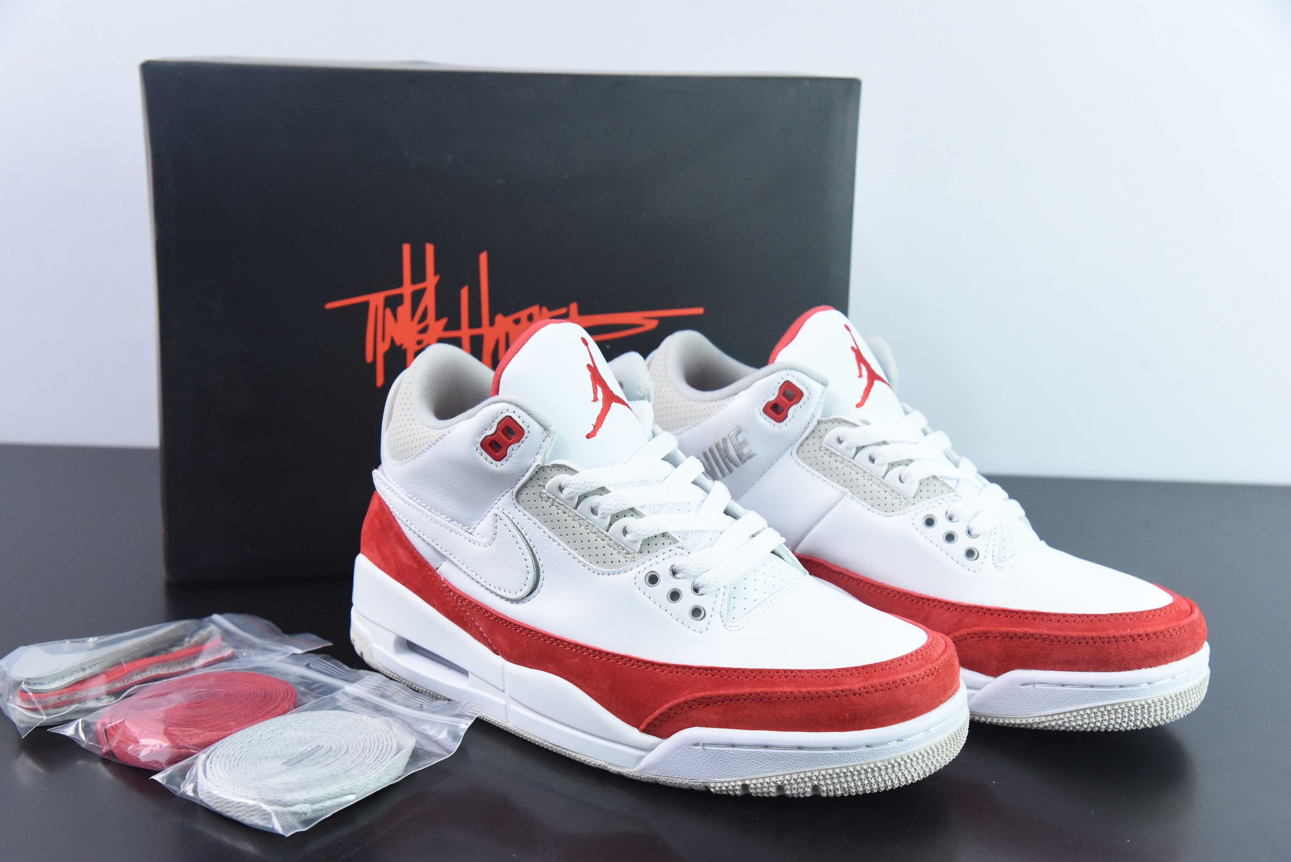 Air Jordan 3 Retro"Tinker" 迈克尔·乔丹AJ3代中帮复古休闲运动文化篮球鞋 白红色 手稿换钩 货号：CJ0939 100