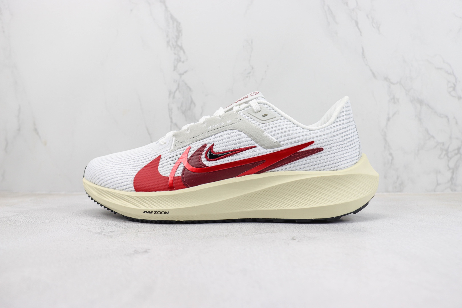 Nike Air Zoom Pegasus 40 White/Red Running Shoes - FB7703 100 2 o 1h87ipe6evp51n94n5b1a3r1mv20