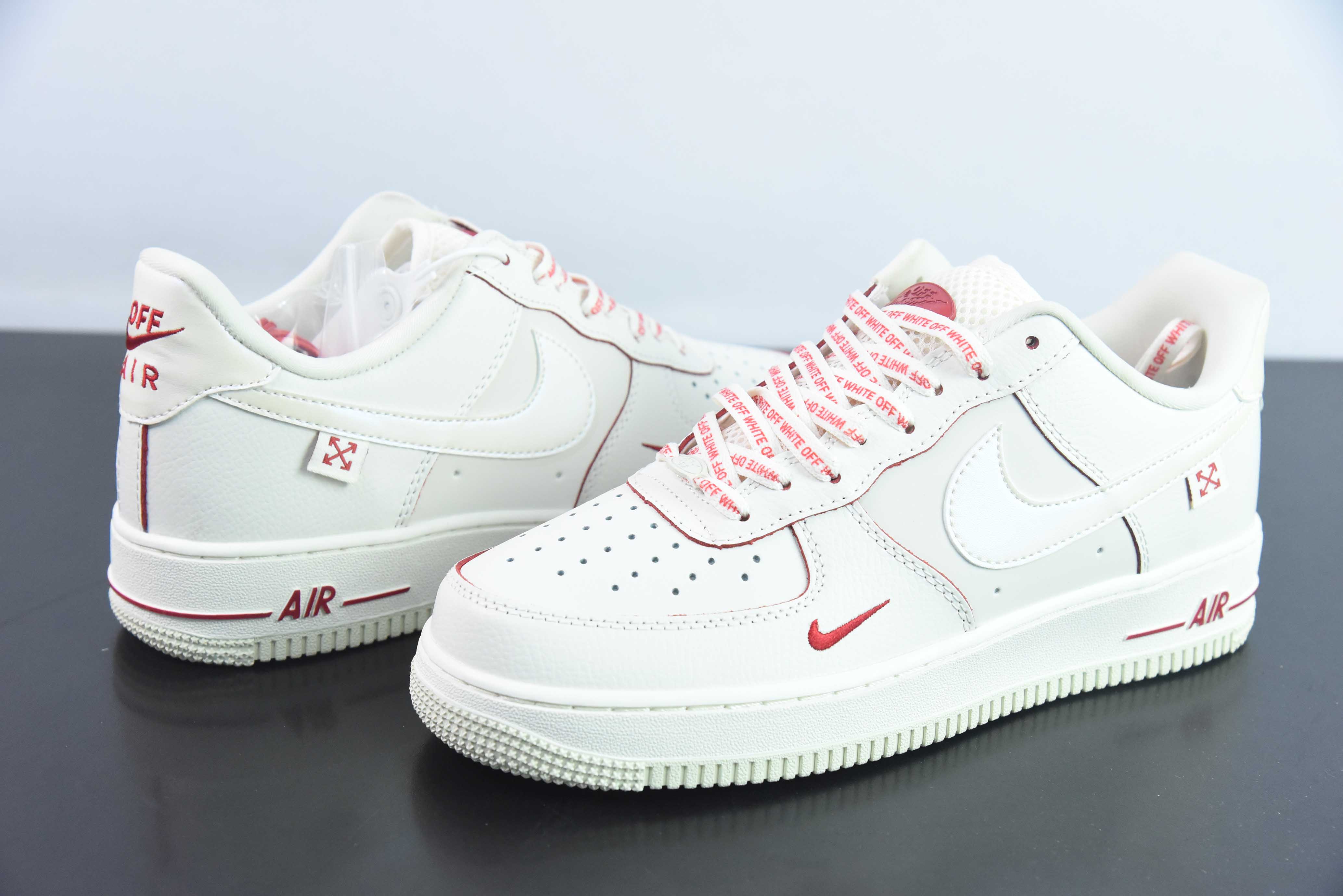 Nike Air Force 1 Low 07 x OFF WHITE 联名白红货号：PF9055 767