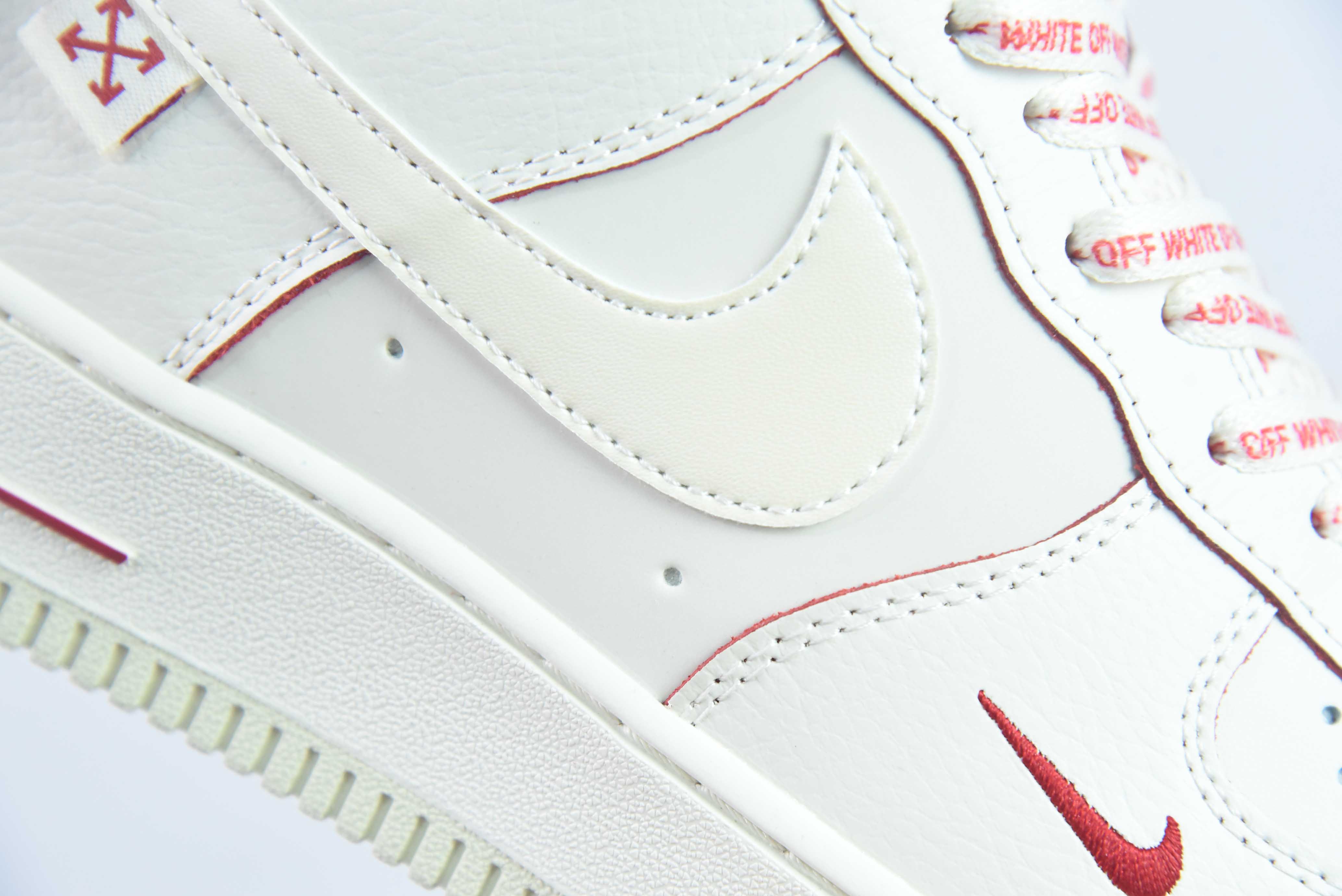 Nike Air Force 1 Low 07 x OFF WHITE 联名白红货号：PF9055 767