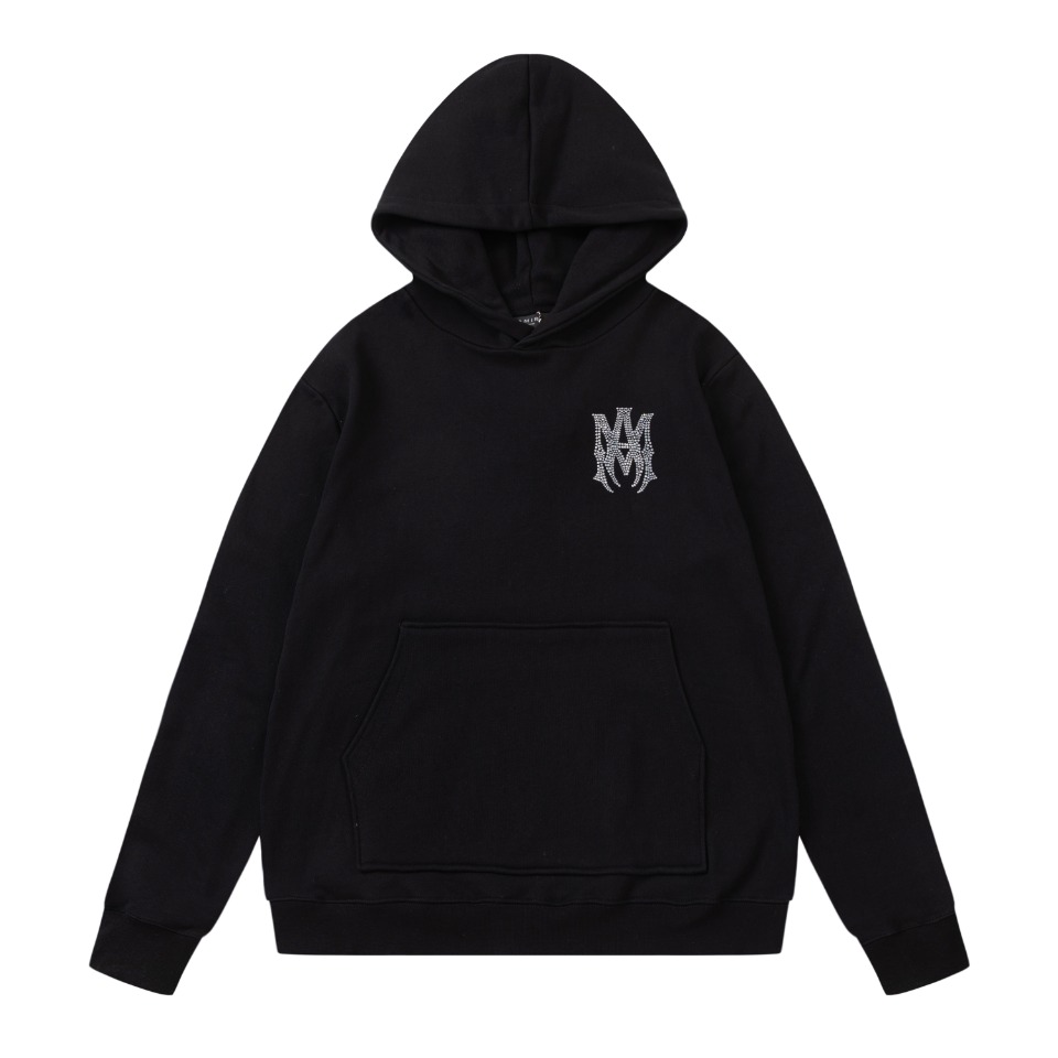 Amiri Clothing Hoodies Black Fall/Winter Collection Hooded Top