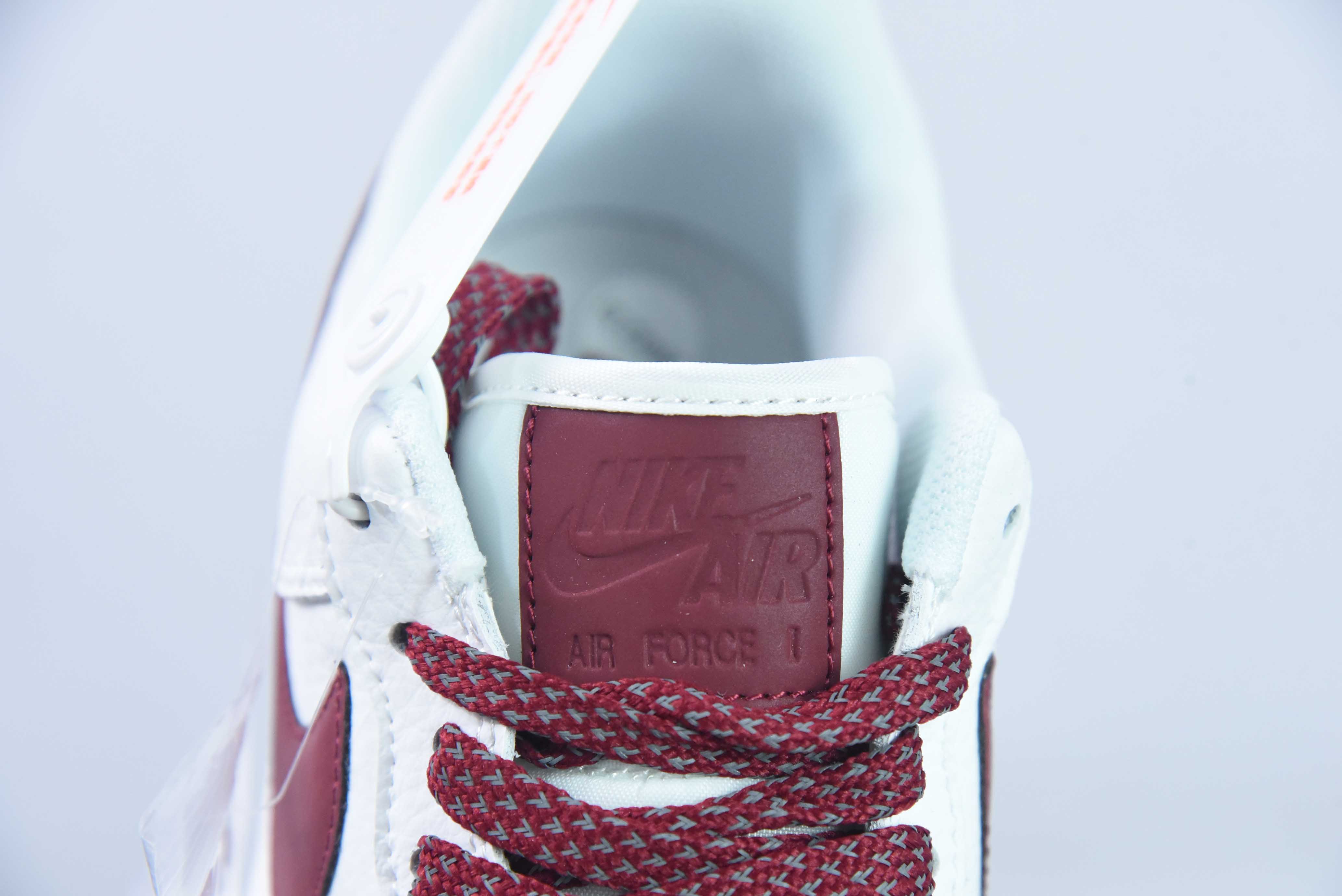 Nike Air Force 1 AF1 空军一号/低帮 白红 酒红 签名印花 货号:LO1718-059