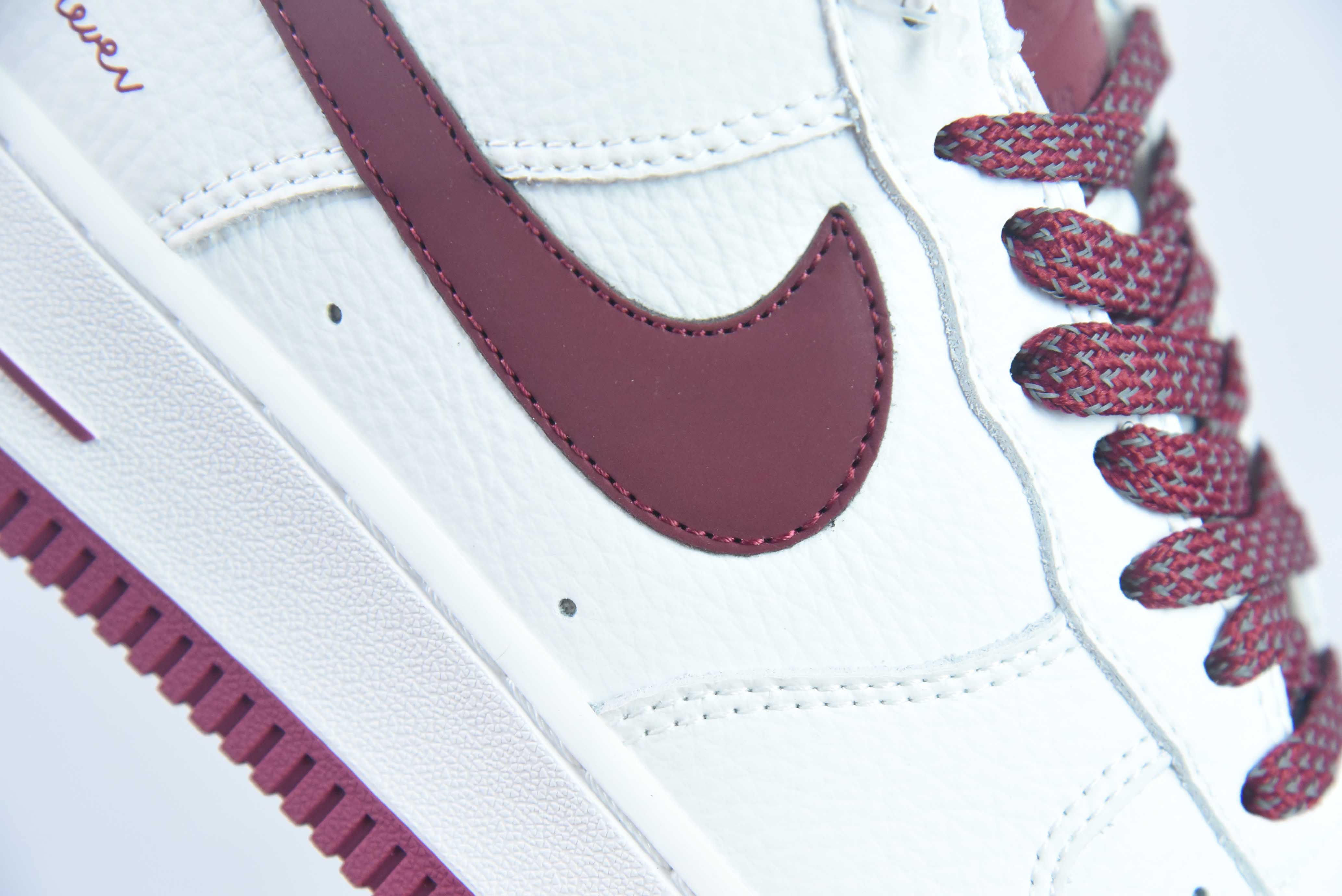 Nike Air Force 1 AF1 空军一号/低帮 白红 酒红 签名印花 货号:LO1718-059