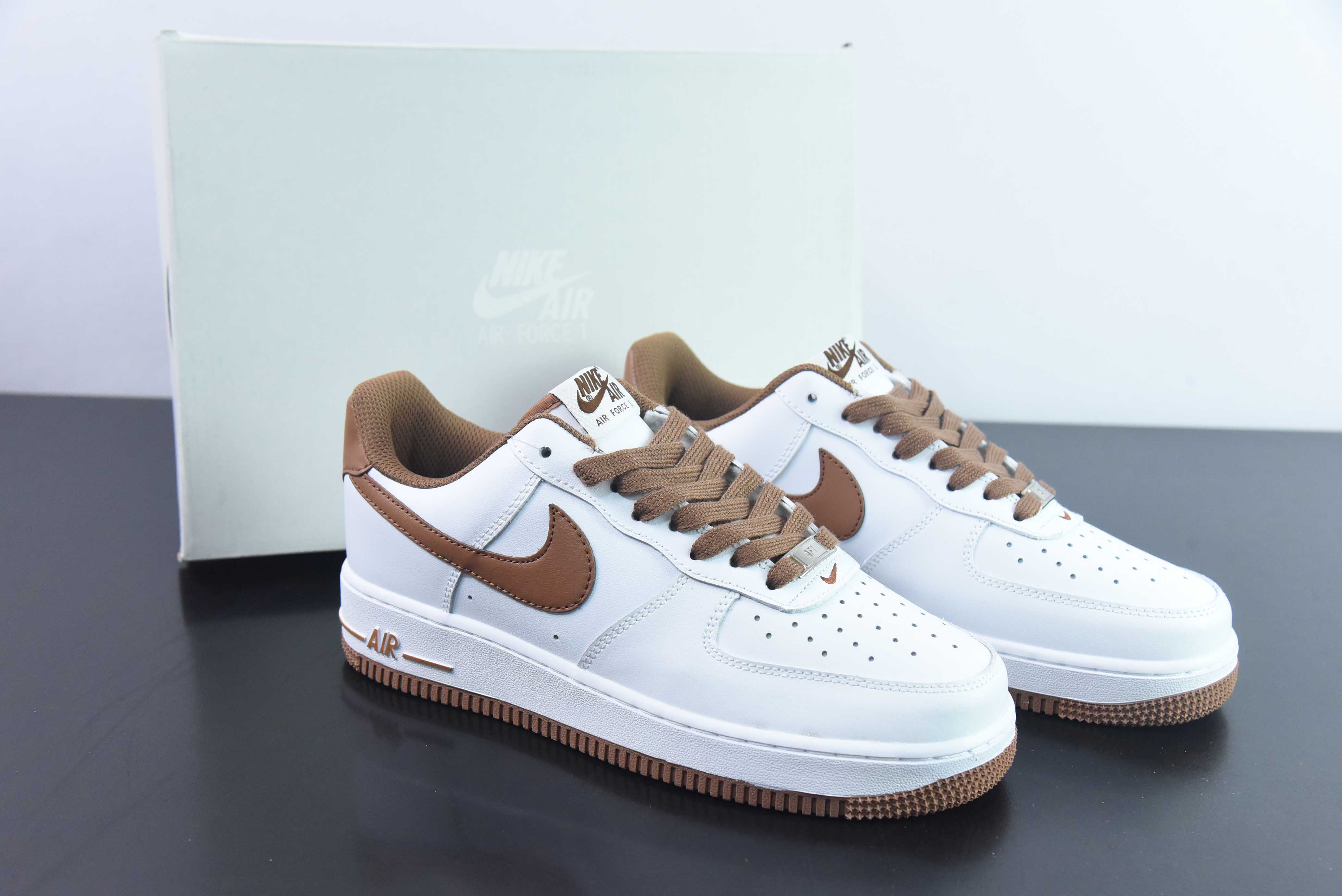 Nike Air Force 1 Low 空军一号低帮百搭休闲运动板鞋 白棕 货号:DH7561-100