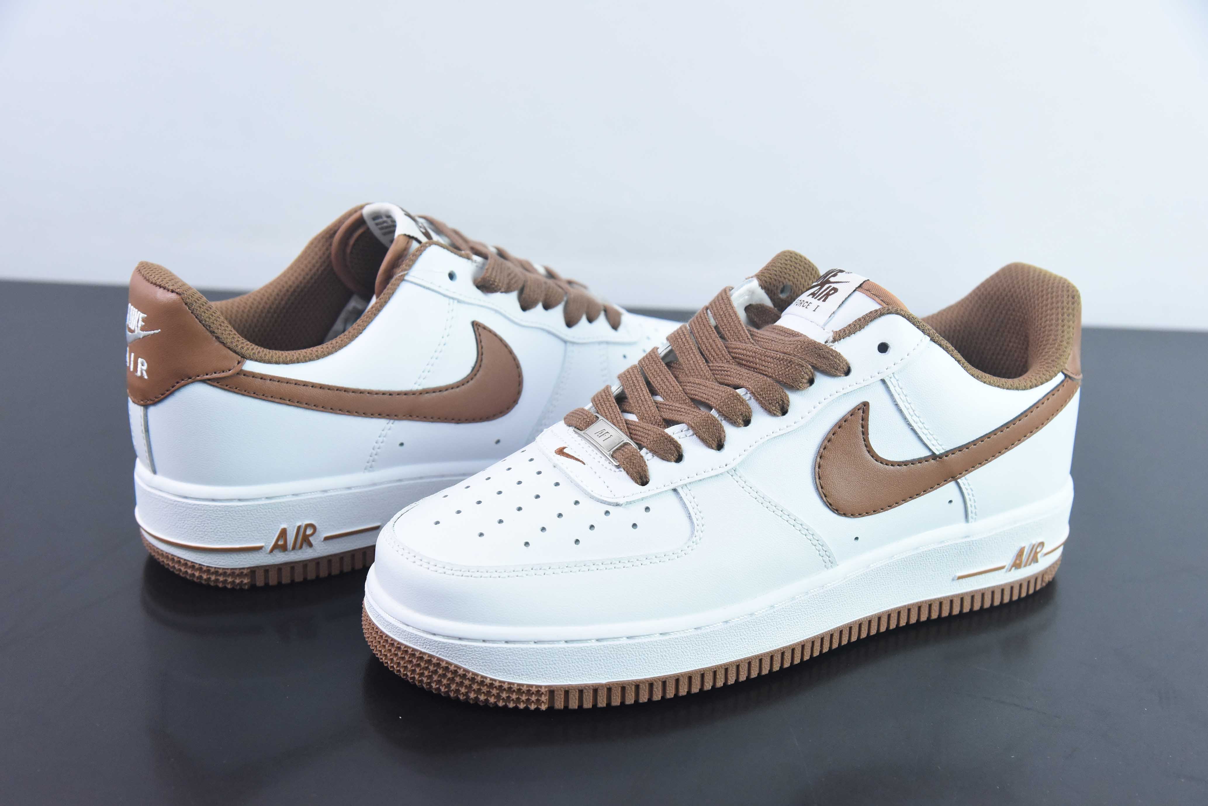 Nike Air Force 1 Low 空军一号低帮百搭休闲运动板鞋 白棕 货号:DH7561-100
