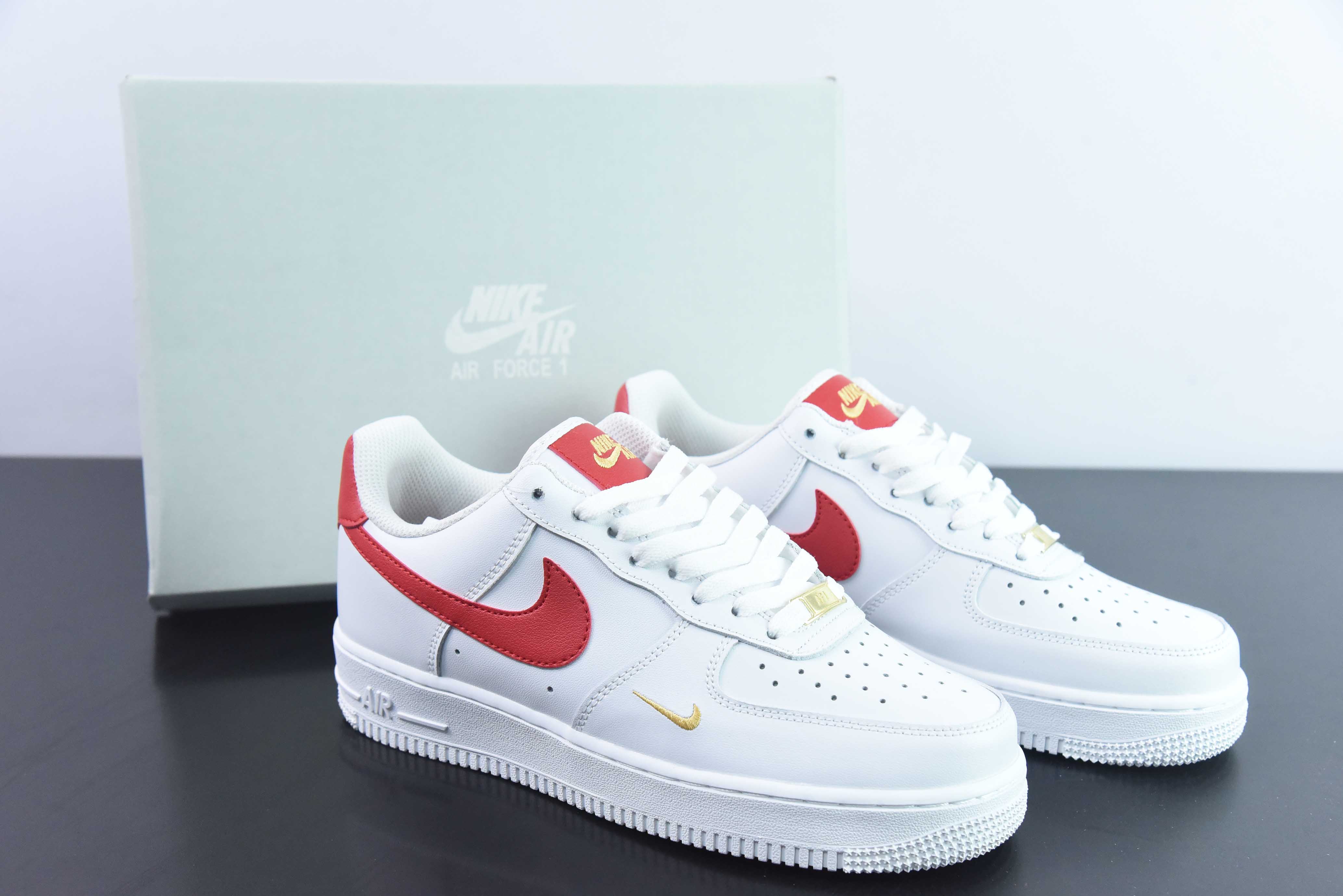 Nike Air Force 1 Low 空军一号低帮百搭休闲运动板鞋 白红小金钩 货号:CZ0270-104