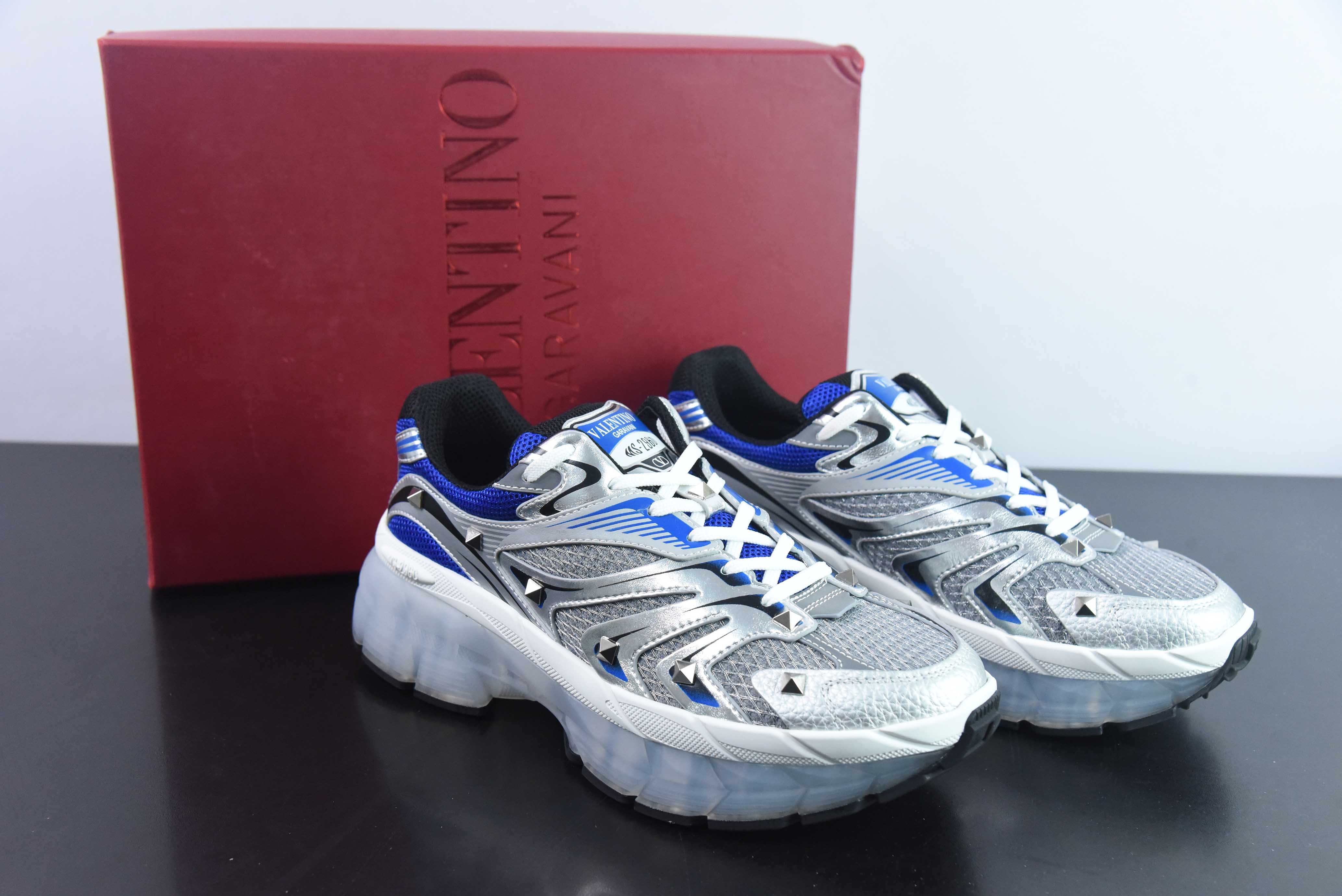 华伦天奴/Valentino Garavani MS-2960 Low-top Sneaker 铆钉系列低帮厚底老爹风增高百搭休闲运动鞋