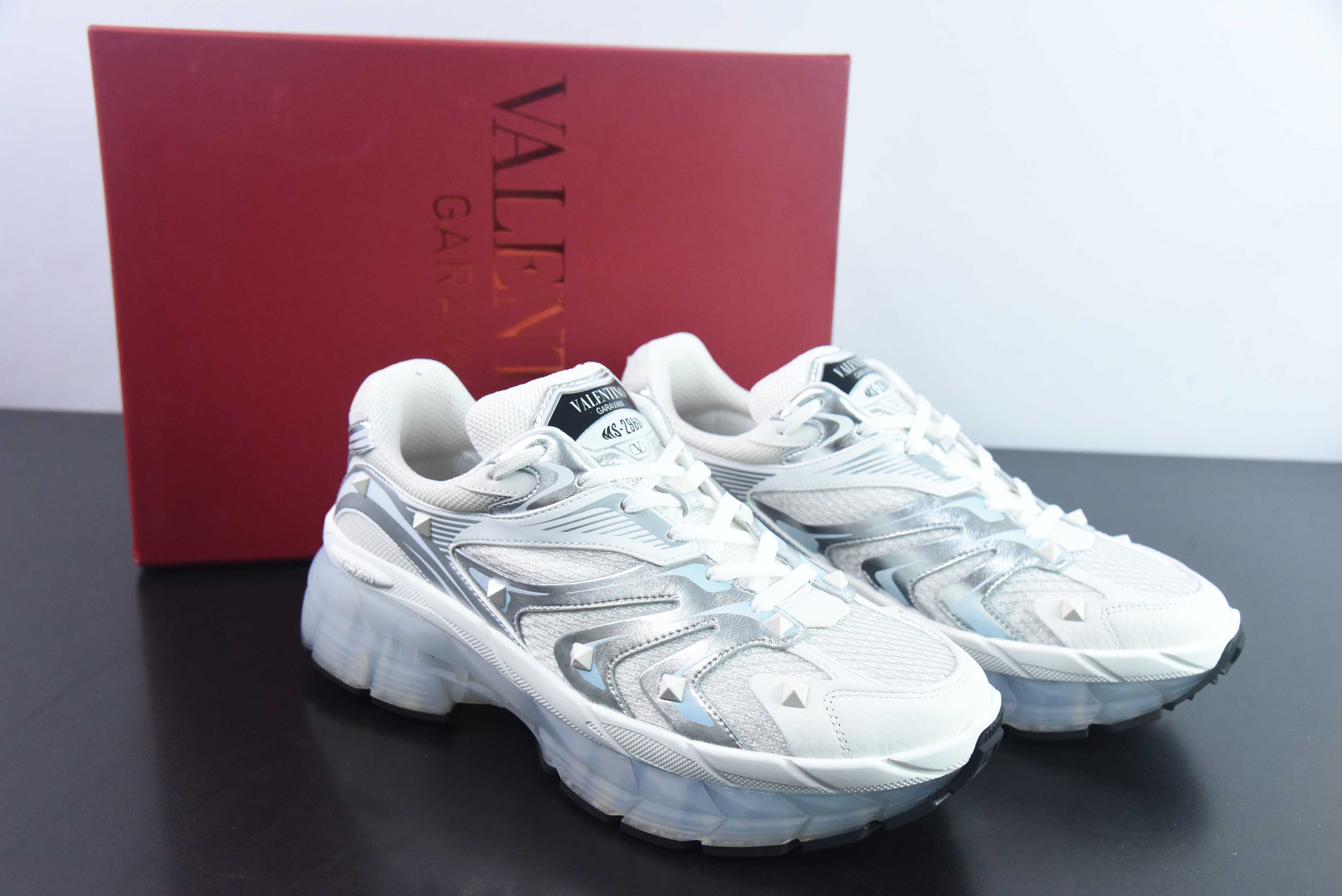 华伦天奴/Valentino Garavani MS-2960 Low-top Sneaker 铆钉系列低帮厚底老爹风增高百搭休闲运动鞋