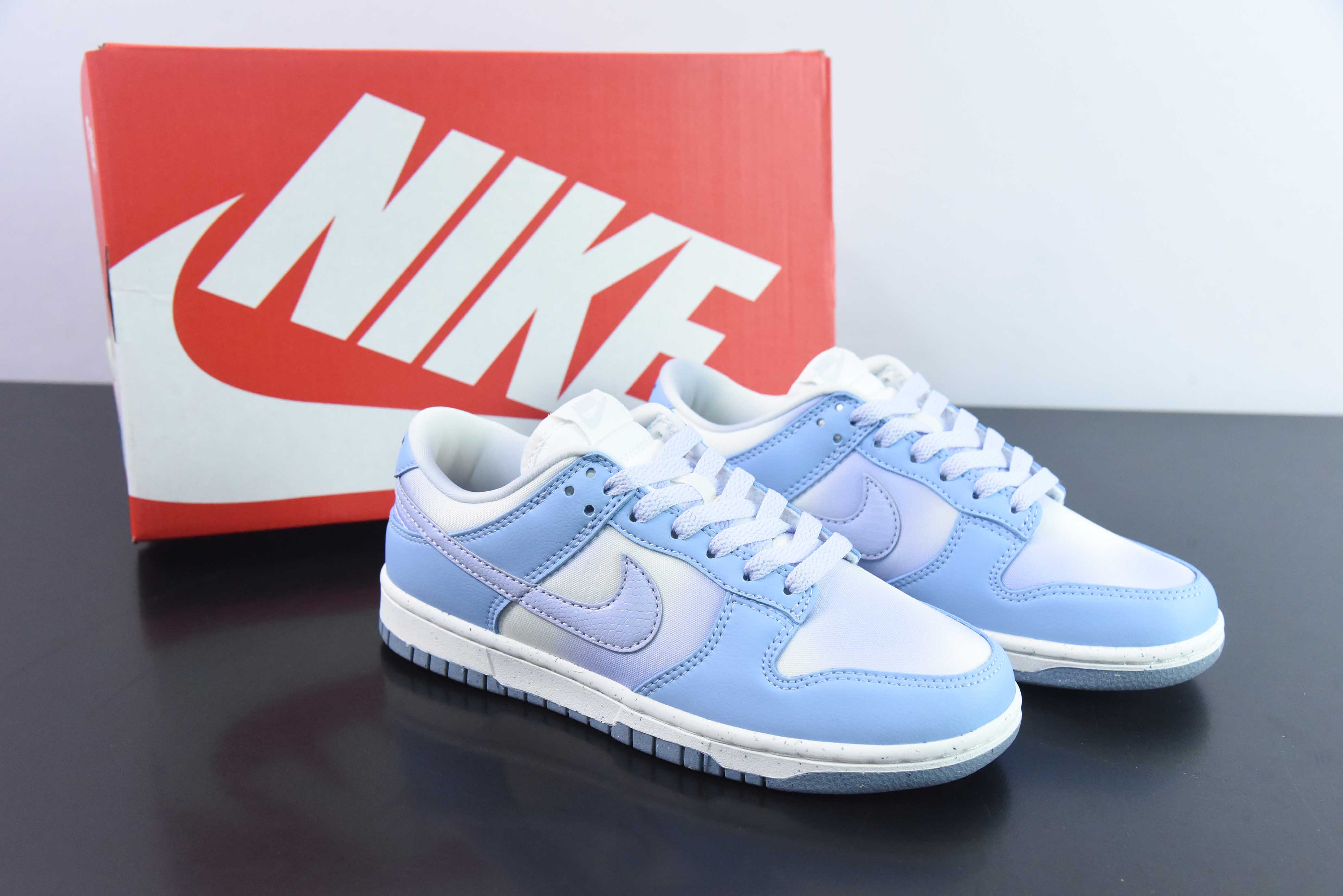 Nike SB Dunk Low GS蓝紫色 渐变 鳄鱼纹运动鞋 甜美风 货号：FN0323 400