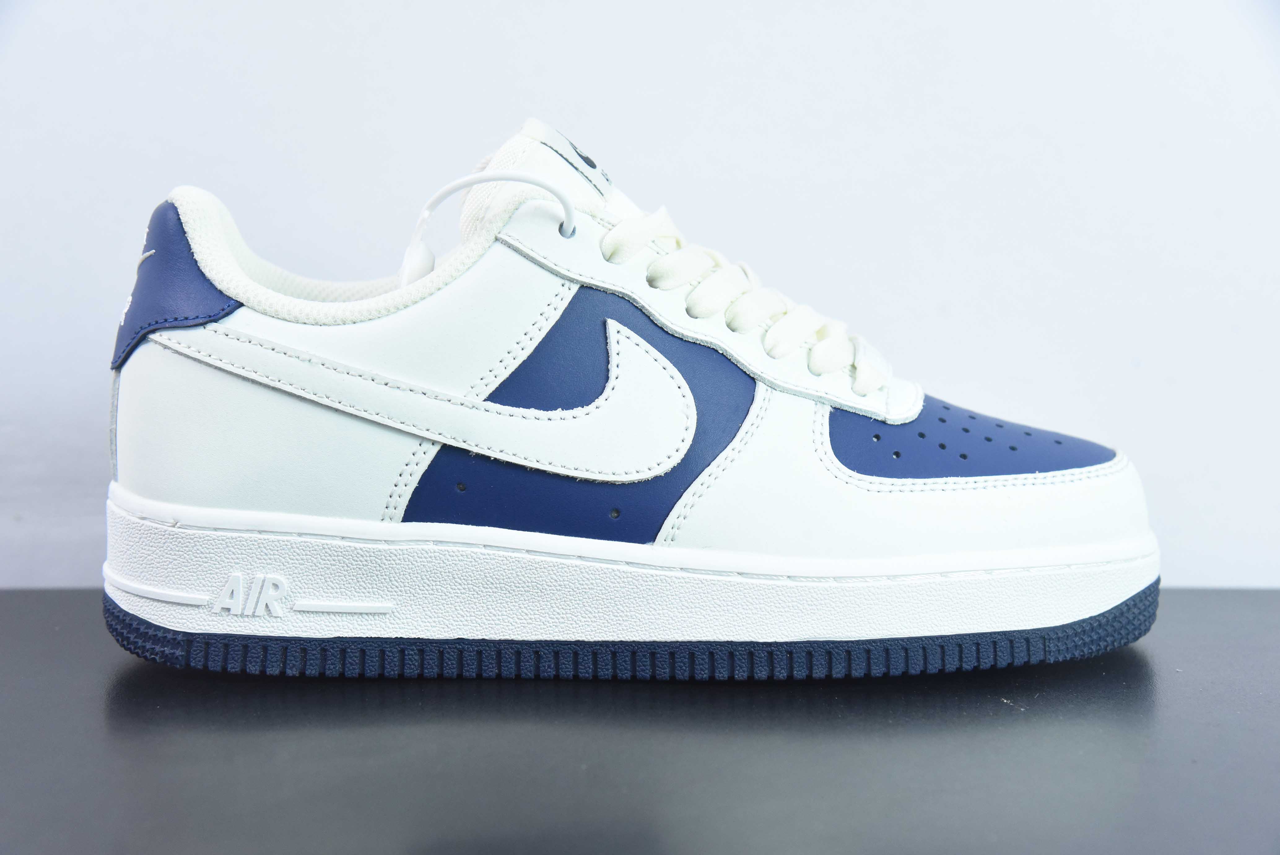 BAT55643934 NK Air Force 1'07 Low azul oscuro combinado, Force One de caña baja casual zapatillas de skate, n…