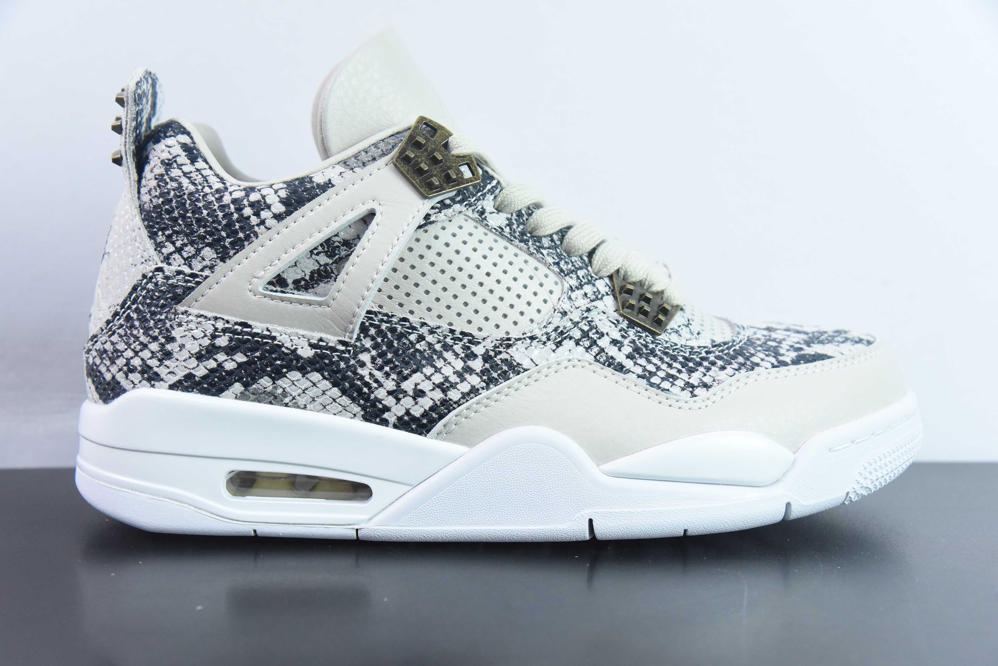 WDX25389344 Air Jordan 4 Retro, cuarta generación de Jordan, original puro, AJ4, patrón de serpiente blanca, N.º de art…