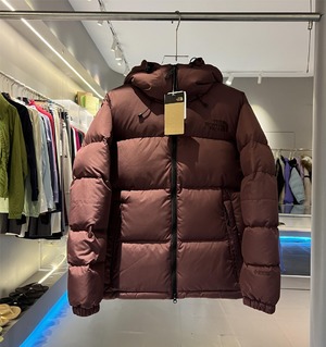 Perfect The North Face Clothing Down Jacket Burgundy Red White Lattice Nylon Duck Down