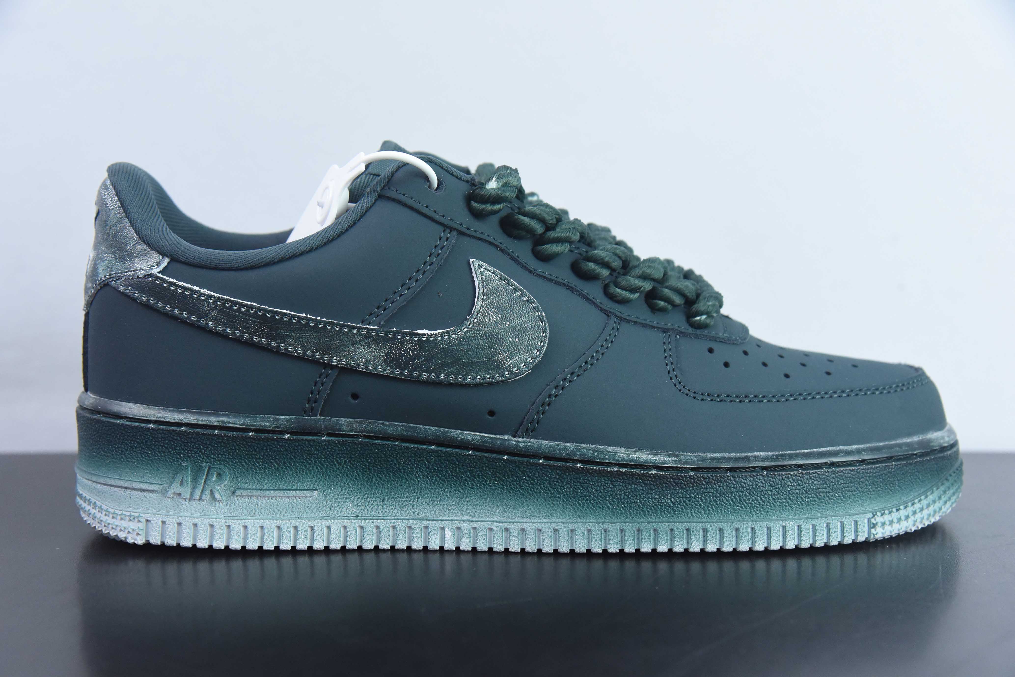 Nike Air Force 1 AF1 空军一号/低帮 黑色 粗鞋带 做旧 货号:315122-222