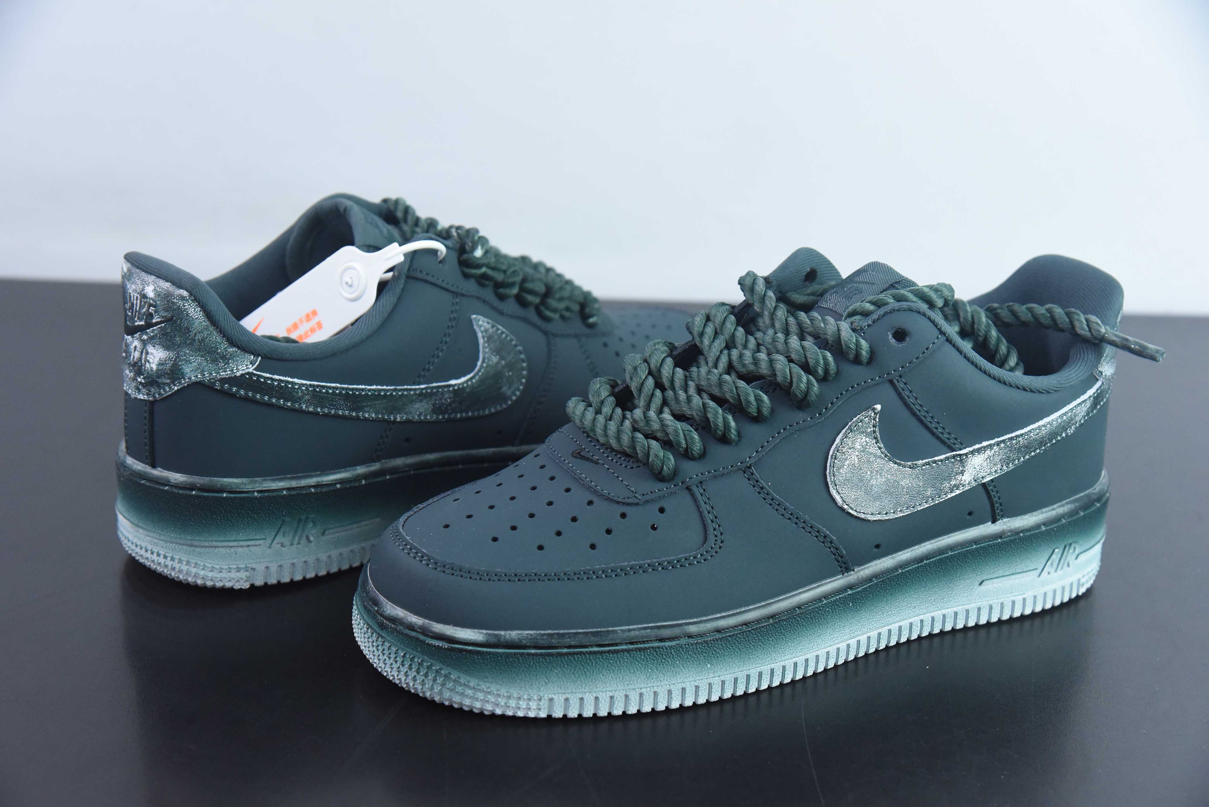 Nike Air Force 1 AF1 空军一号/低帮 黑色 粗鞋带 做旧 货号:315122-222