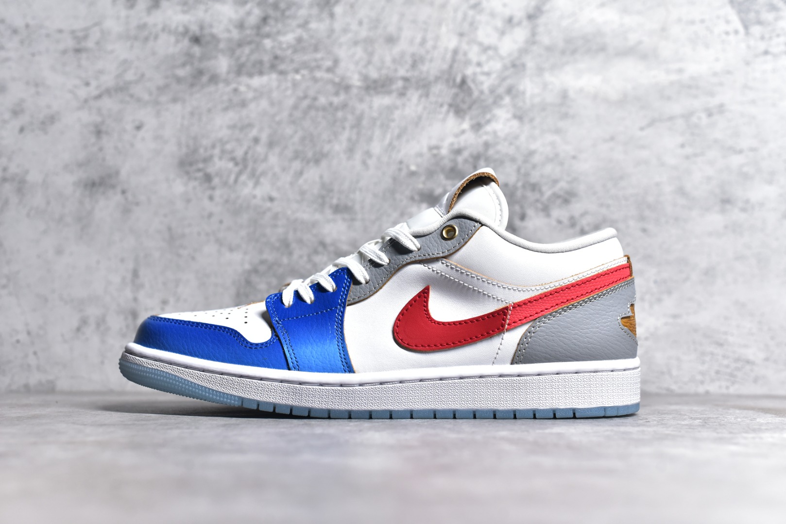 Air Jordan 1 Shoes Air Jordan Blue Grey Red Low Tops