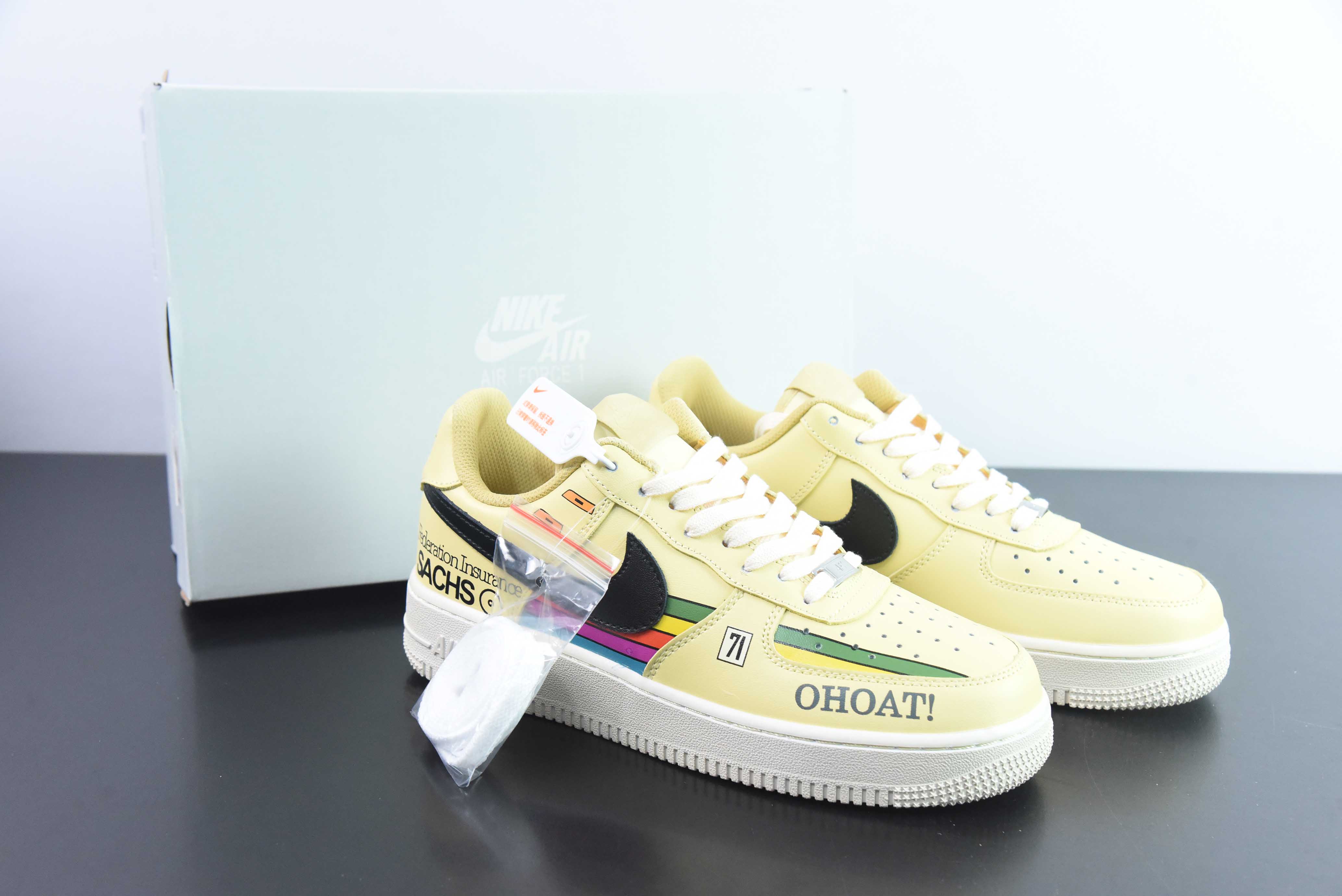 Nike Air Force 1 Low 空军一号低帮运动休闲板鞋 英文涂鸦 71 黄色 货号:CW2288-111