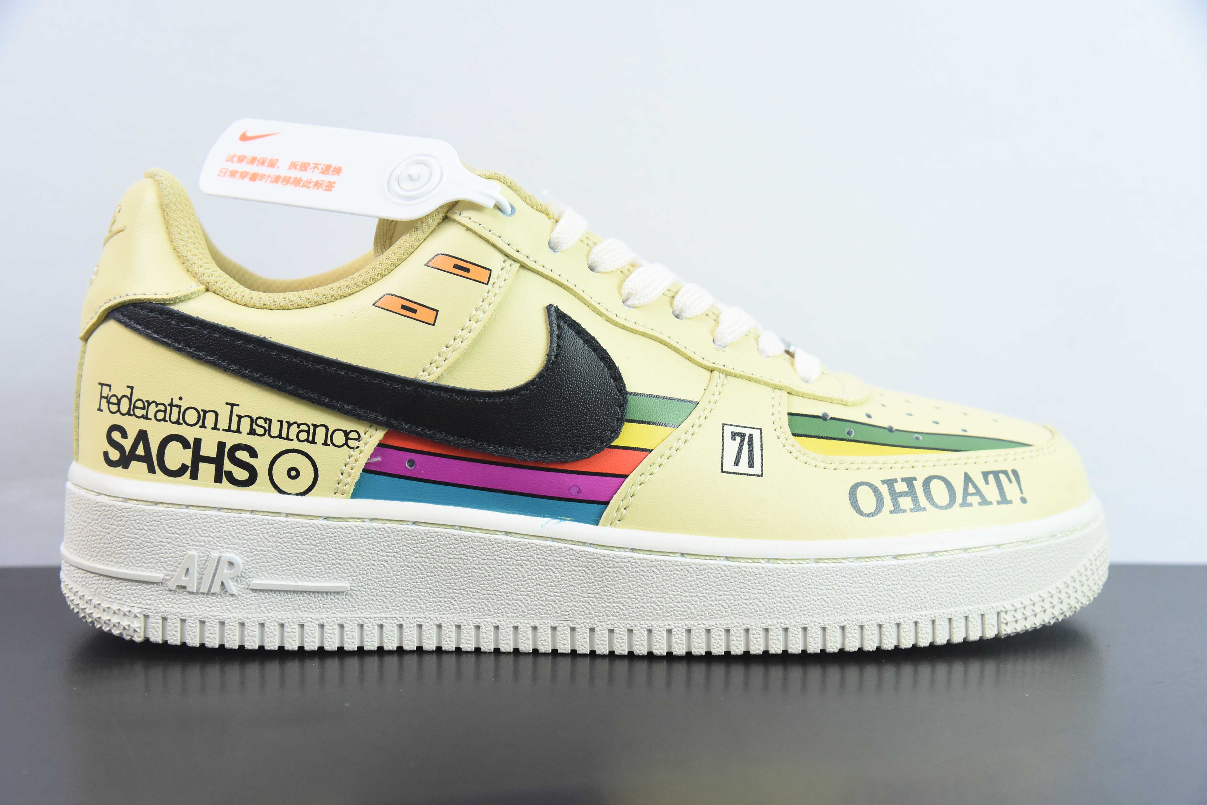 Nike Air Force 1 Low 空军一号低帮运动休闲板鞋 英文涂鸦 71 黄色 货号:CW2288-111