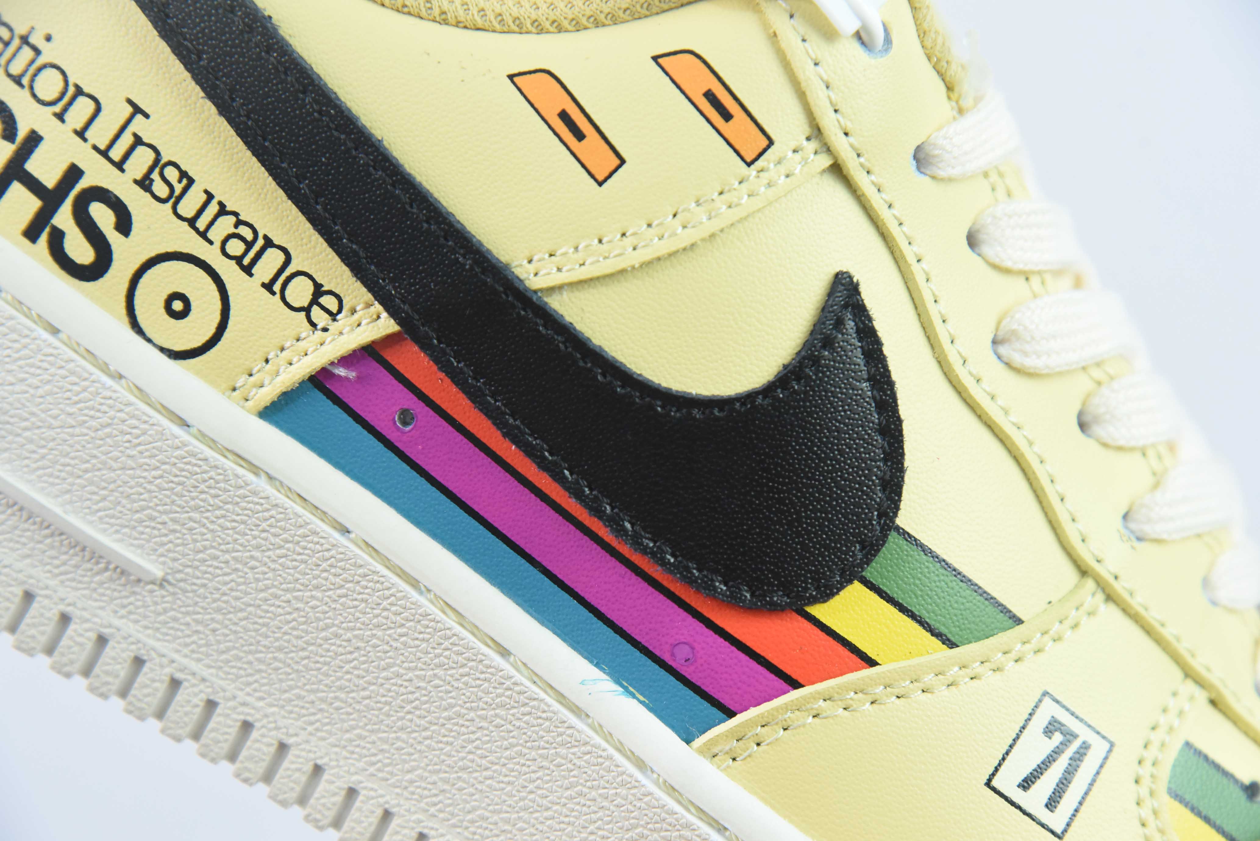 Nike Air Force 1 Low 空军一号低帮运动休闲板鞋 英文涂鸦 71 黄色 货号:CW2288-111