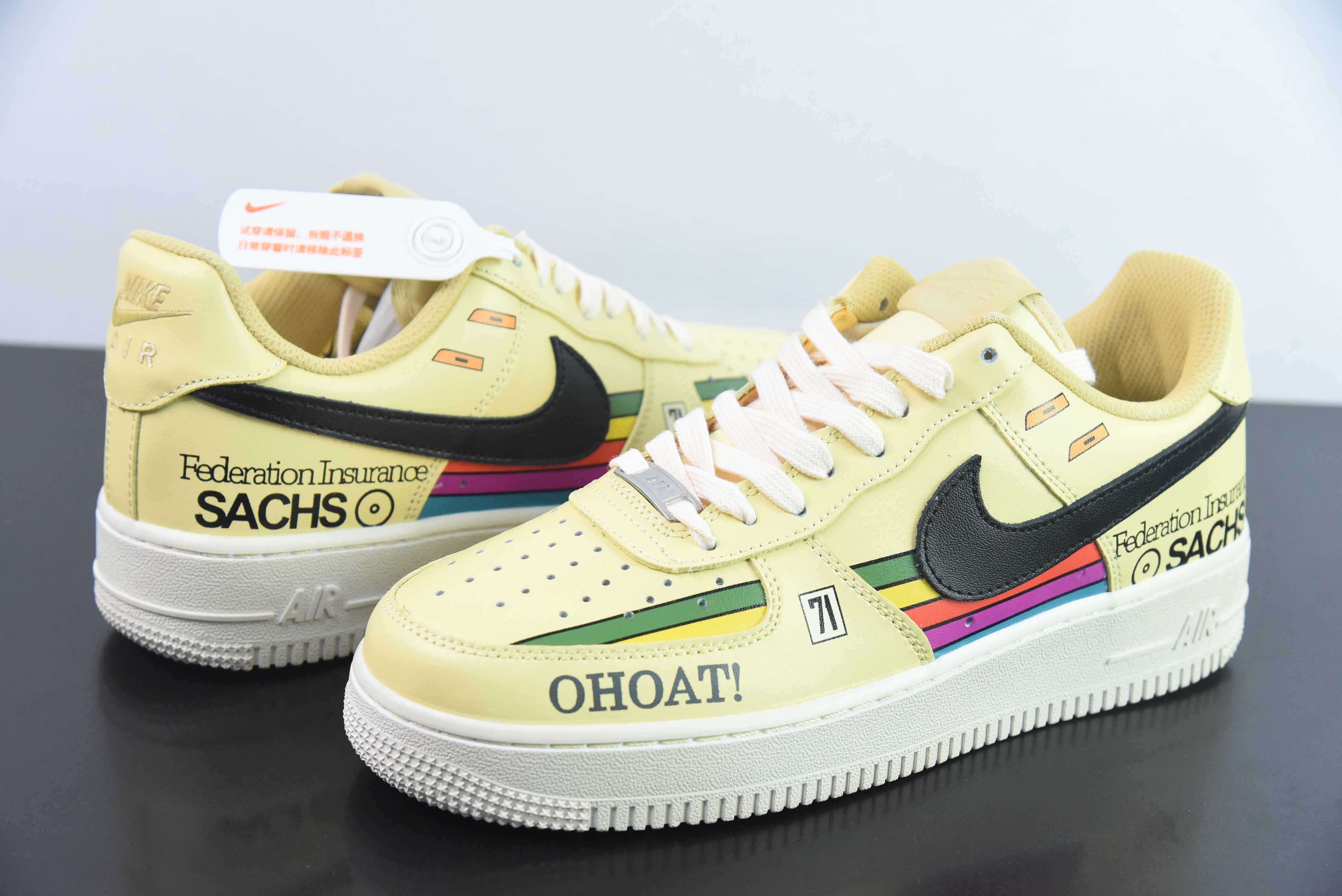 Nike Air Force 1 Low 空军一号低帮运动休闲板鞋 英文涂鸦 71 黄色 货号:CW2288-111