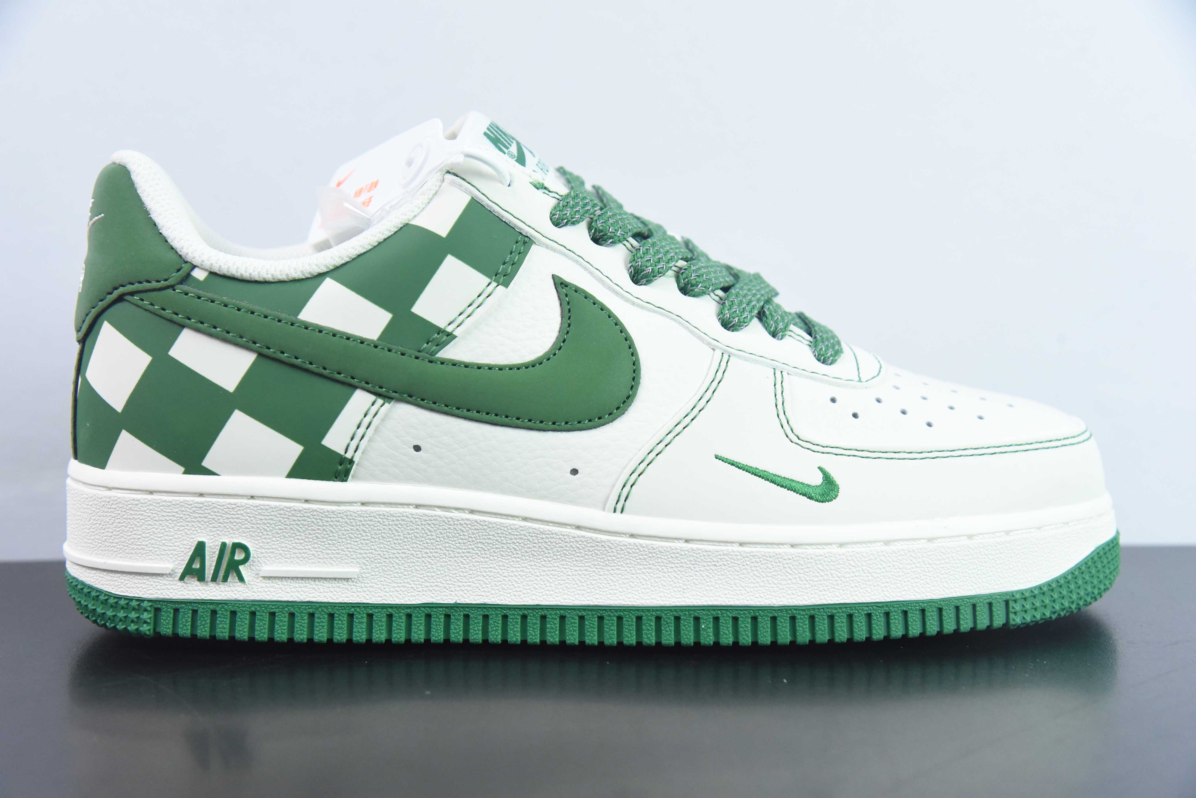 HAZ89457131 NK Air Force 1'07 Low Cuadros Verde Oscuro Air Force 1 Zapatillas Casual de Caña Baja Número de A…