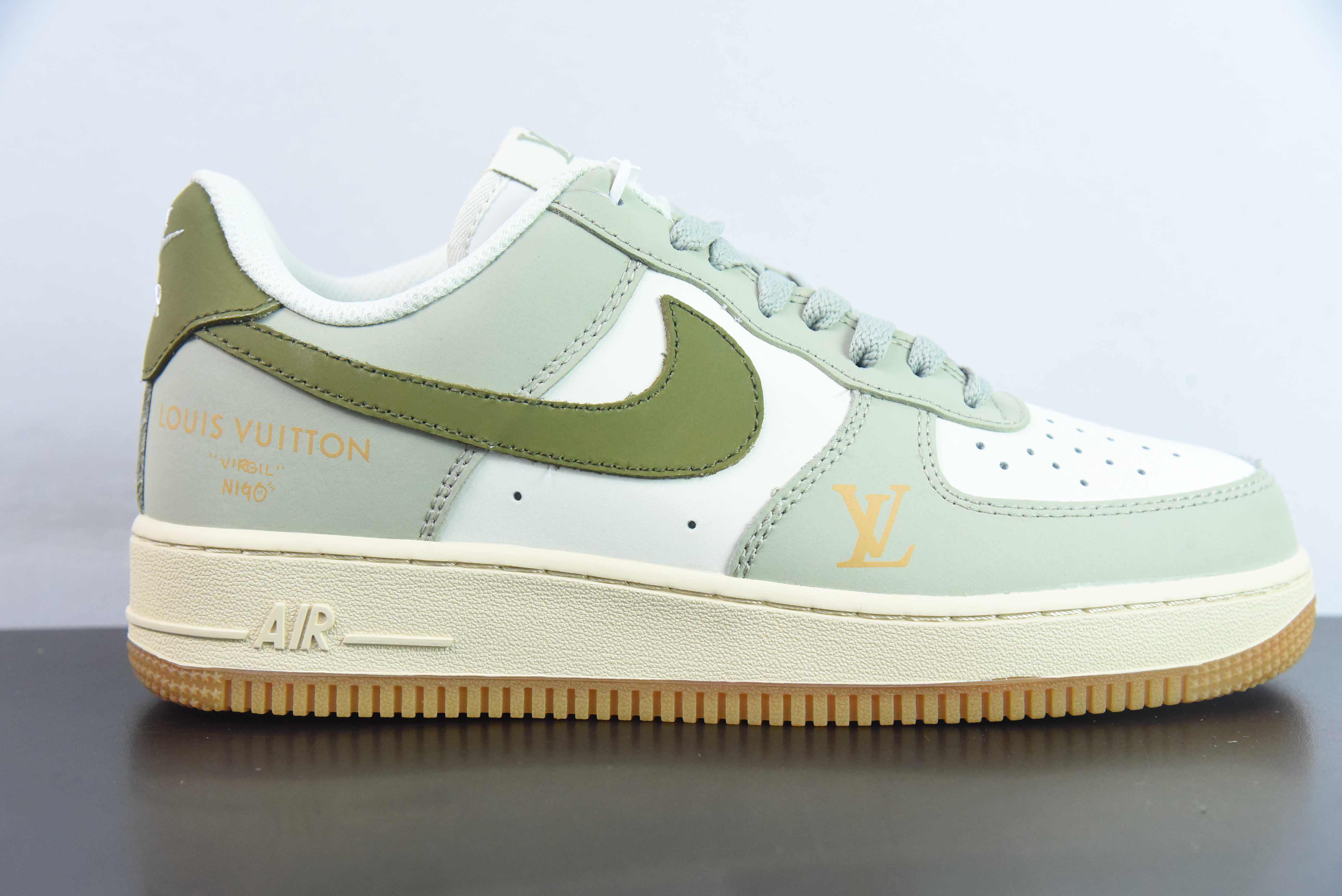HAZ89457131 Nike Air Force 1 AF1 Air Force 1/Caña Baja Blanco Verde Suela de Goma Natural Estampado LV Número de Artícu…