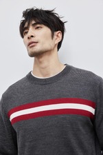 Louis Vuitton High
 Clothing Knit Sweater Red White Men Knitting Wool Fall/Winter Collection Casual M233528