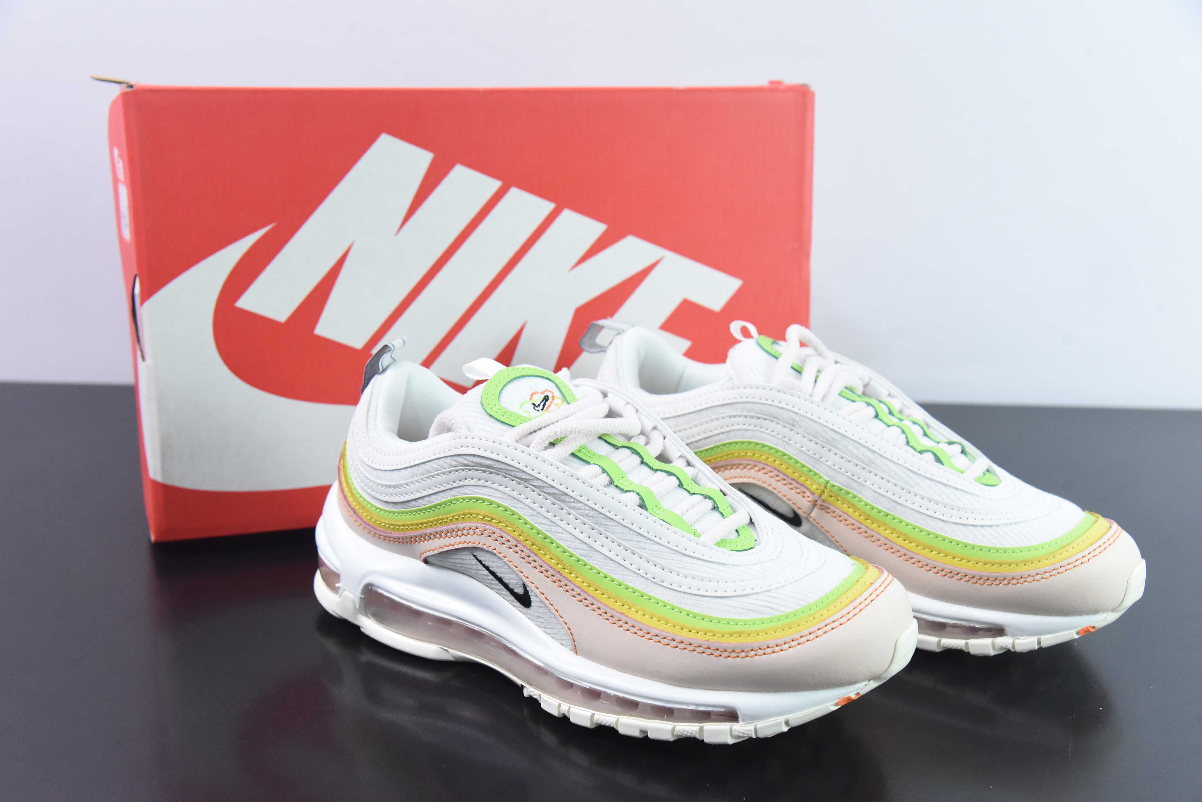 NK Air Max 97 OG 白黄粉运动鞋 货号：FD0870-100