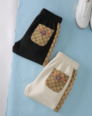 Gucci Clothing Pants & Trousers Embroidery Unisex Men Canvas Cotton Fall Collection Vintage Casual