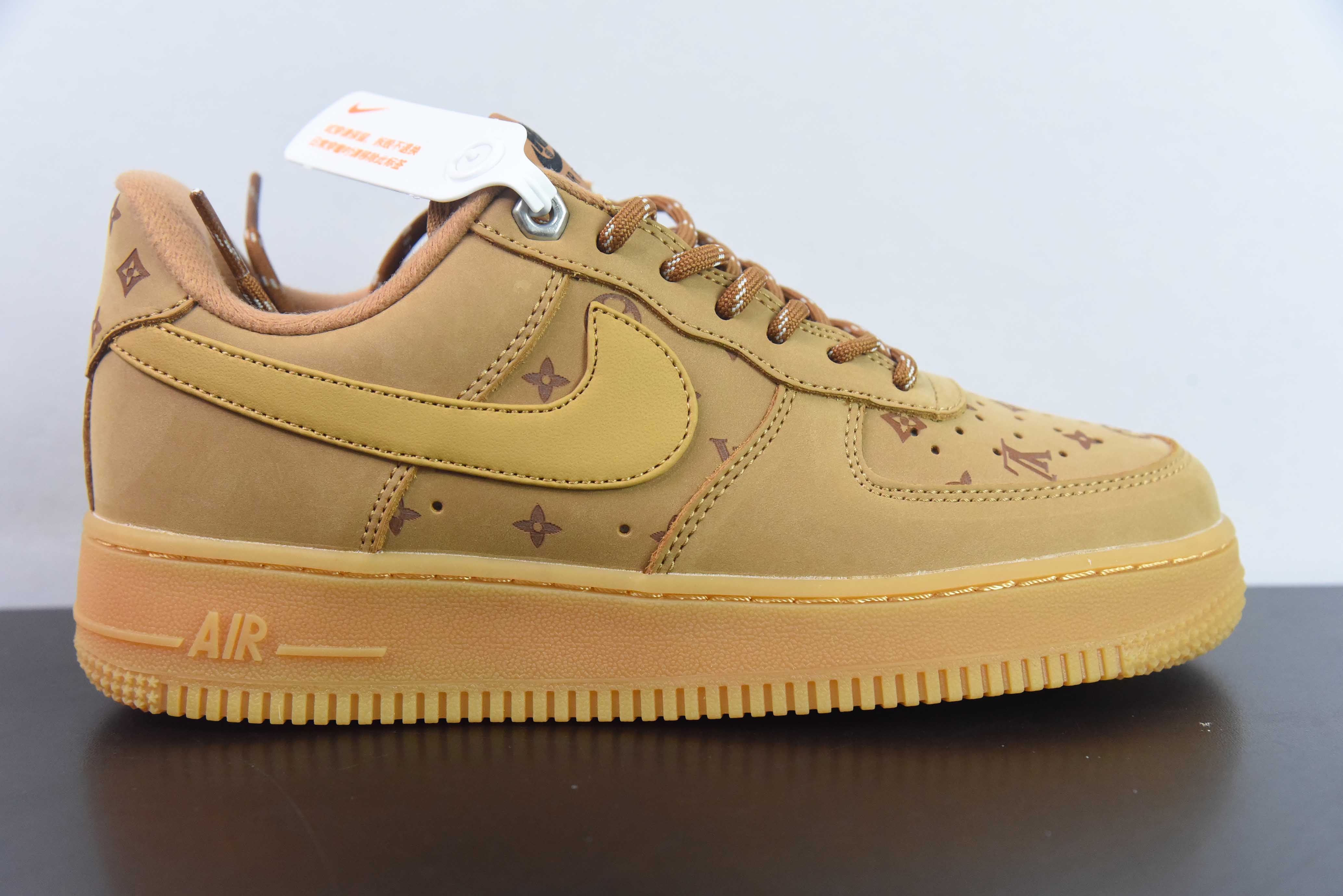 QAU41020943 Marca de burro x Nk Air Force 1 '07 Low AF1, color trigo, personalizado de marca conjunta, Air Force 1 de c…