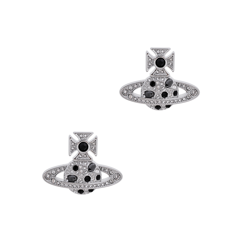 NO:103195,Queen Mother Eelings of the Elliptical Diamond - Silver Black, Queen Mother Eelings19860909西太后椭圆大小钻耳钉-银黑,西太后耳钉,Jewelry