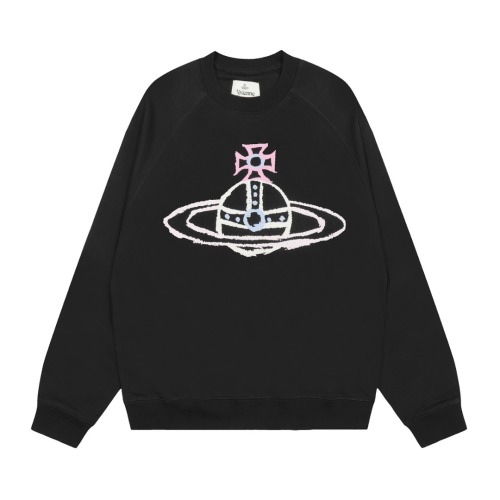 Vivienne Westwood Planet Print Sweatshirt Crew Neck Pullover, Black