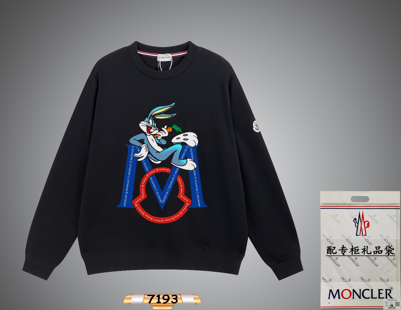 Moncler Clothing Sweatshirts Black White Printing Unisex Fall/Winter Collection Fashion