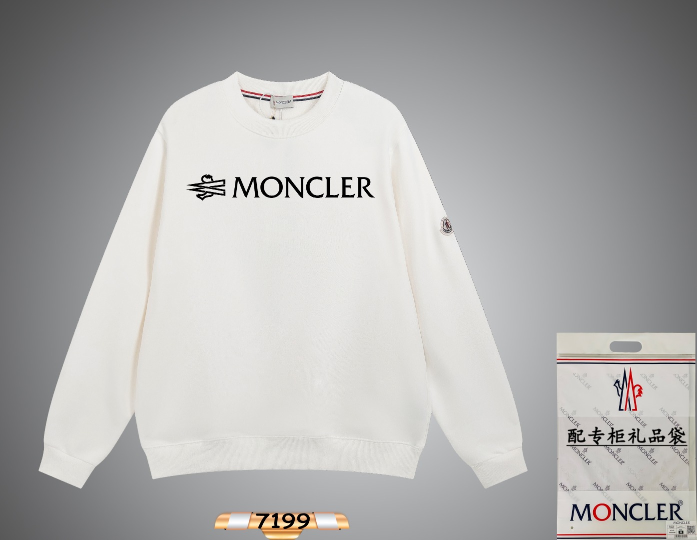Moncler Clothing Sweatshirts Black White Printing Unisex Fall/Winter Collection Fashion