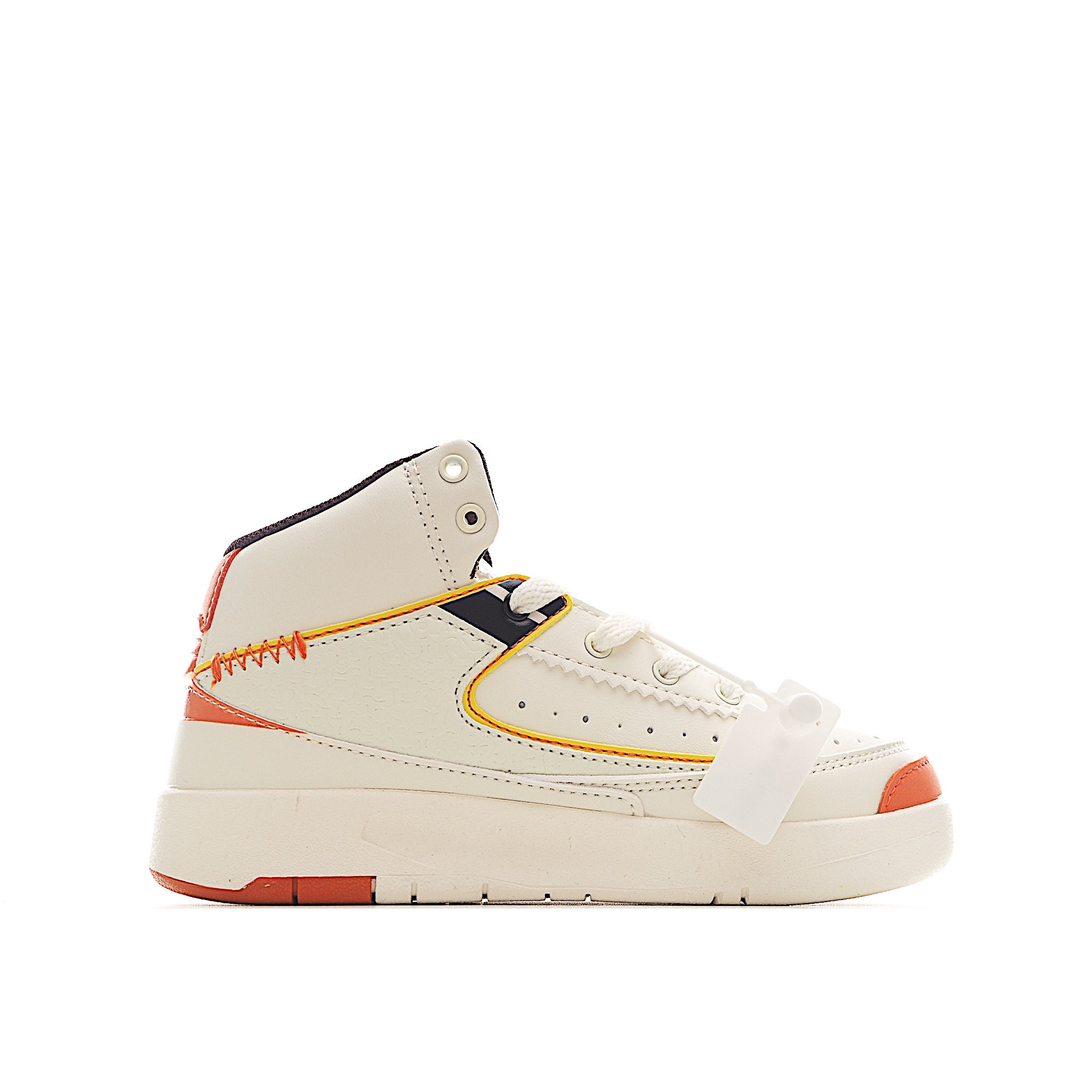 图片[3]-AJ 2代中帮系带复古童鞋 你的孩子会摇滚经典的吧! AJ2 于1986 年首次亮相，是其著名前身的酷炫弟弟一-标志性AJ1的更时尚、更简约的版本。鞋面采用舒适材质，提升上脚体验。鞋身延续了经典款式设计，并加强了鞋面的包裹和支撑性能。鞋底精心打造的防滑底纹，抓地稳固。 尺码：24-37.5-选品中心