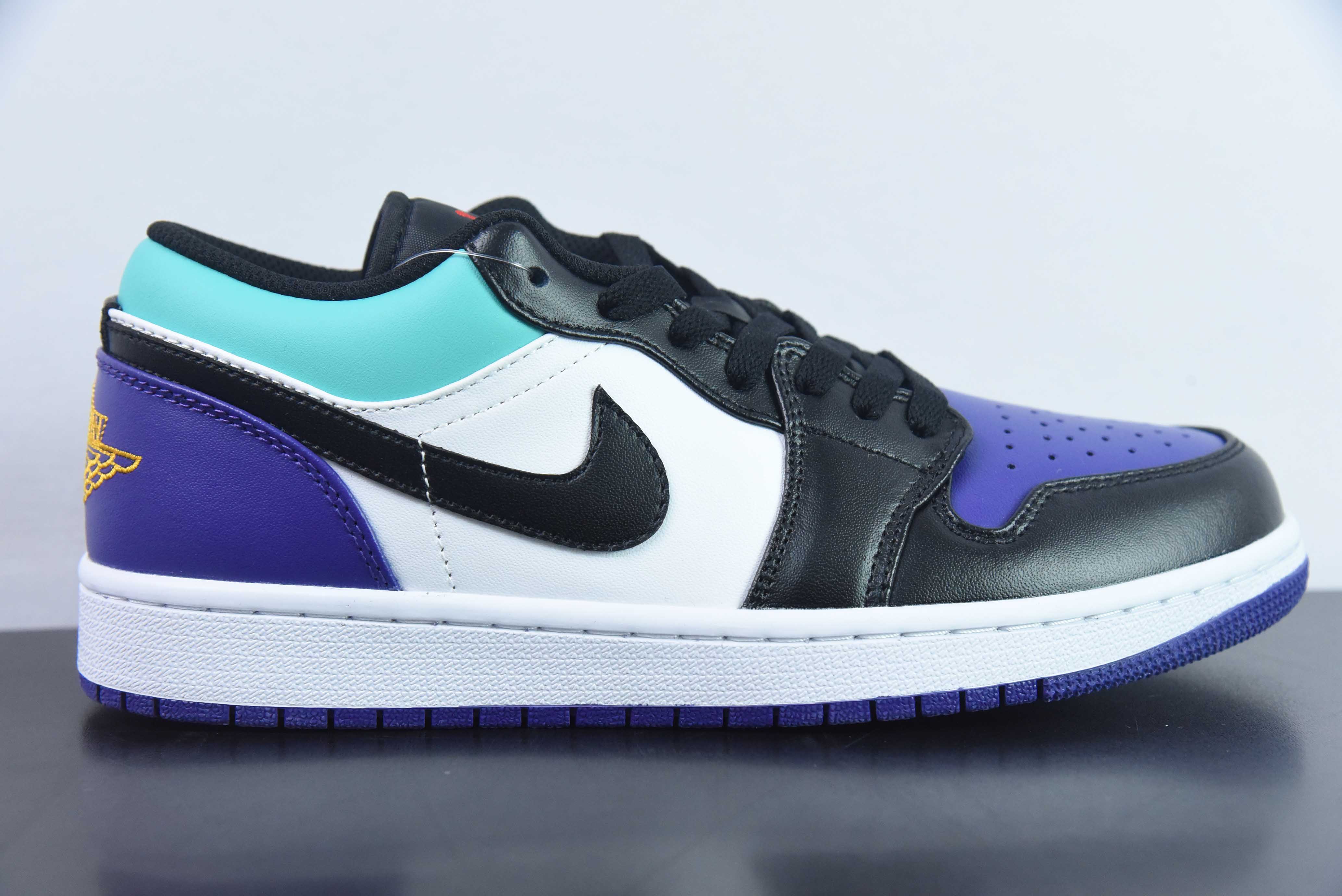 RAJR75256936 NK Air Jordan 1 Low "Black/Purple/Aqua" AJ1 Jordan 1 baja clásica retro cultural casual deportiv…