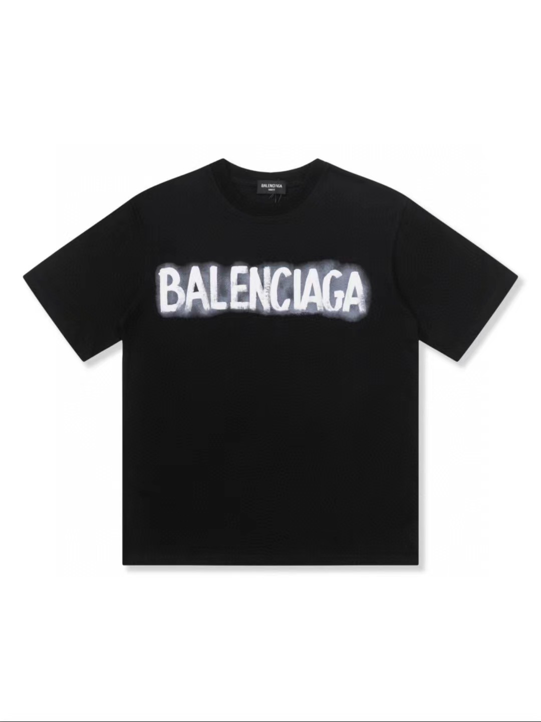 Balenciaga Clothing T-Shirt Black Doodle White Printing Combed Cotton Short Sleeve
