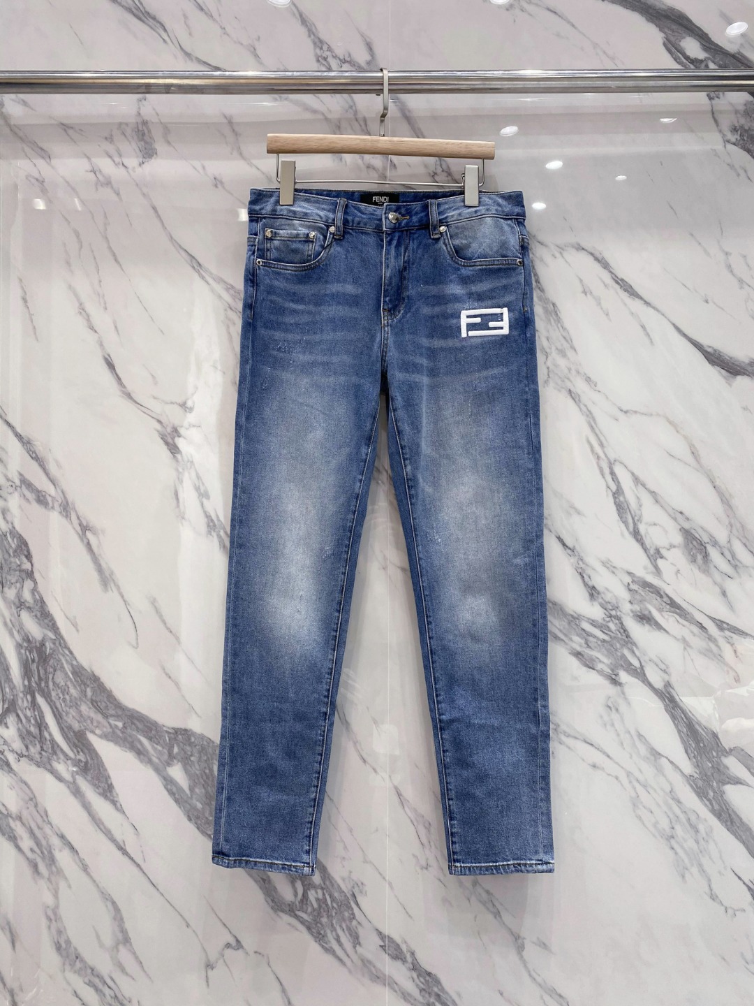 Fendi Clothing Jeans Embroidery Men Cotton Denim Fall/Winter Collection