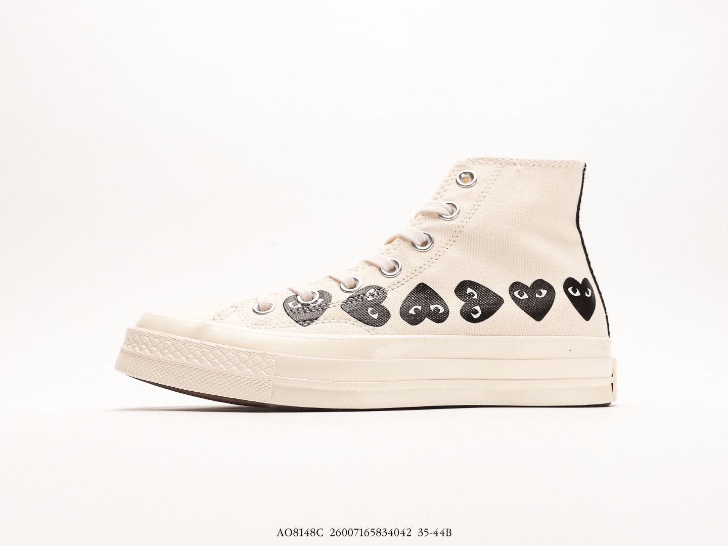 Converse CDG Play x Converse 1970s Cordón de Corazón Converse Rei Kawakubo Play Zapatilla de lona co