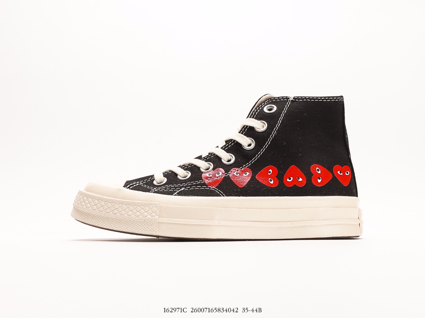 Converse CDG Play x Converse 1970s Cordones con corazón Converse Kawakubo Rei Play zapatillas de lon