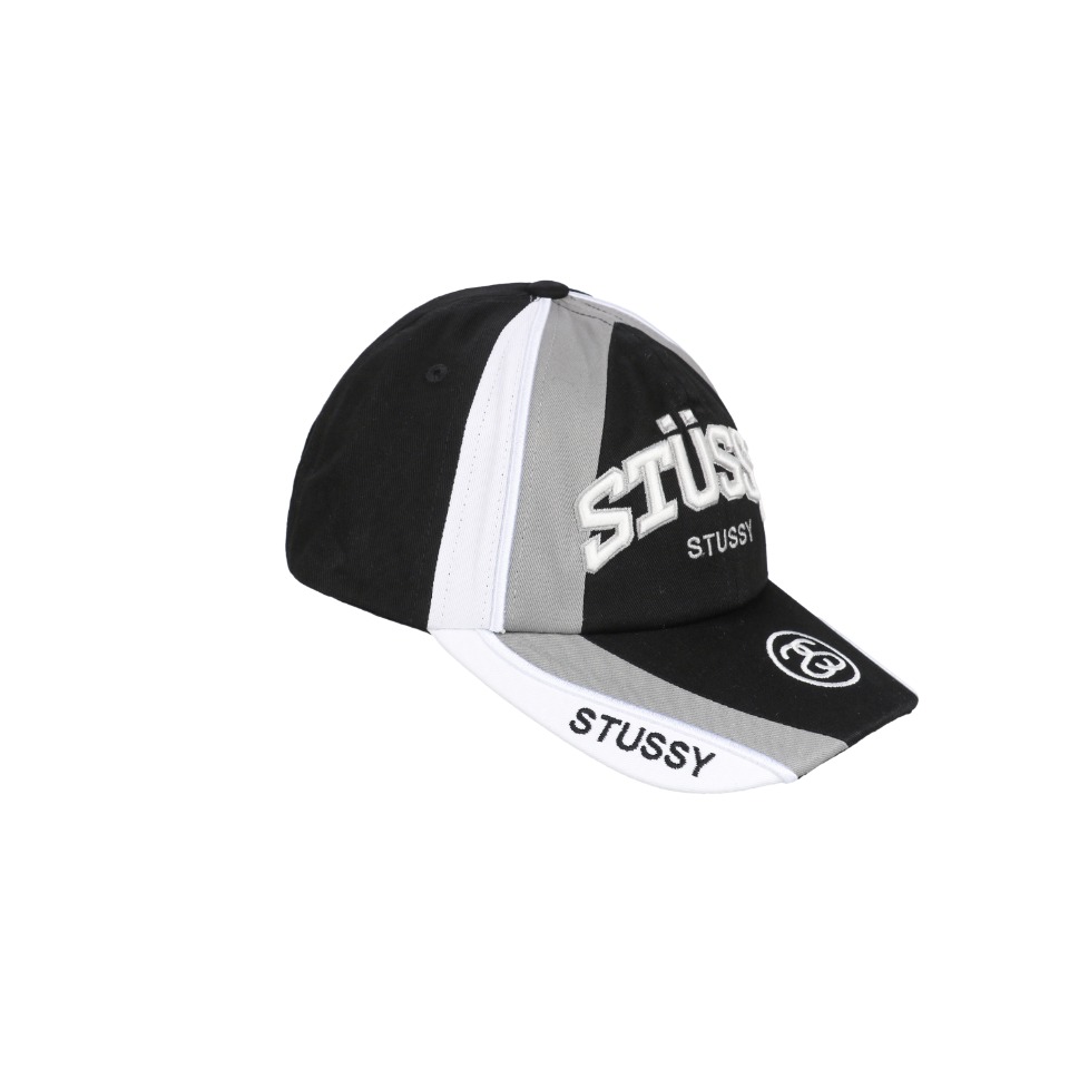 图片[2]-#Stussy/斯图西 23Fw 拼色赛车元素刺绣帽子 面料采用精梳A10856活性黑纱卡，刺绣采用立体绣花工艺，前面的LOGO和魔术贴上的字母均采用无锡露米娅线 ，这个线常年合作的品牌有N*k*，N*we*a，T*f，Adi***， 斐*乐等，由进口的百灵达绣花机打造而成，帽舌绗绣都是绣花机制作并非普通纱线，工艺费工费时，帽舌前面那根棉绳是手工用纱卡内包进去的，辅料均为外贸渠道订购的，逼真度极高，MLB NEWRA指定代工的外贸大厂作业，基本上每顶帽子找不到一根线头，产品对版一致，产品简单又好搭配 尺码：56-61cm魔术贴可调节-选品中心