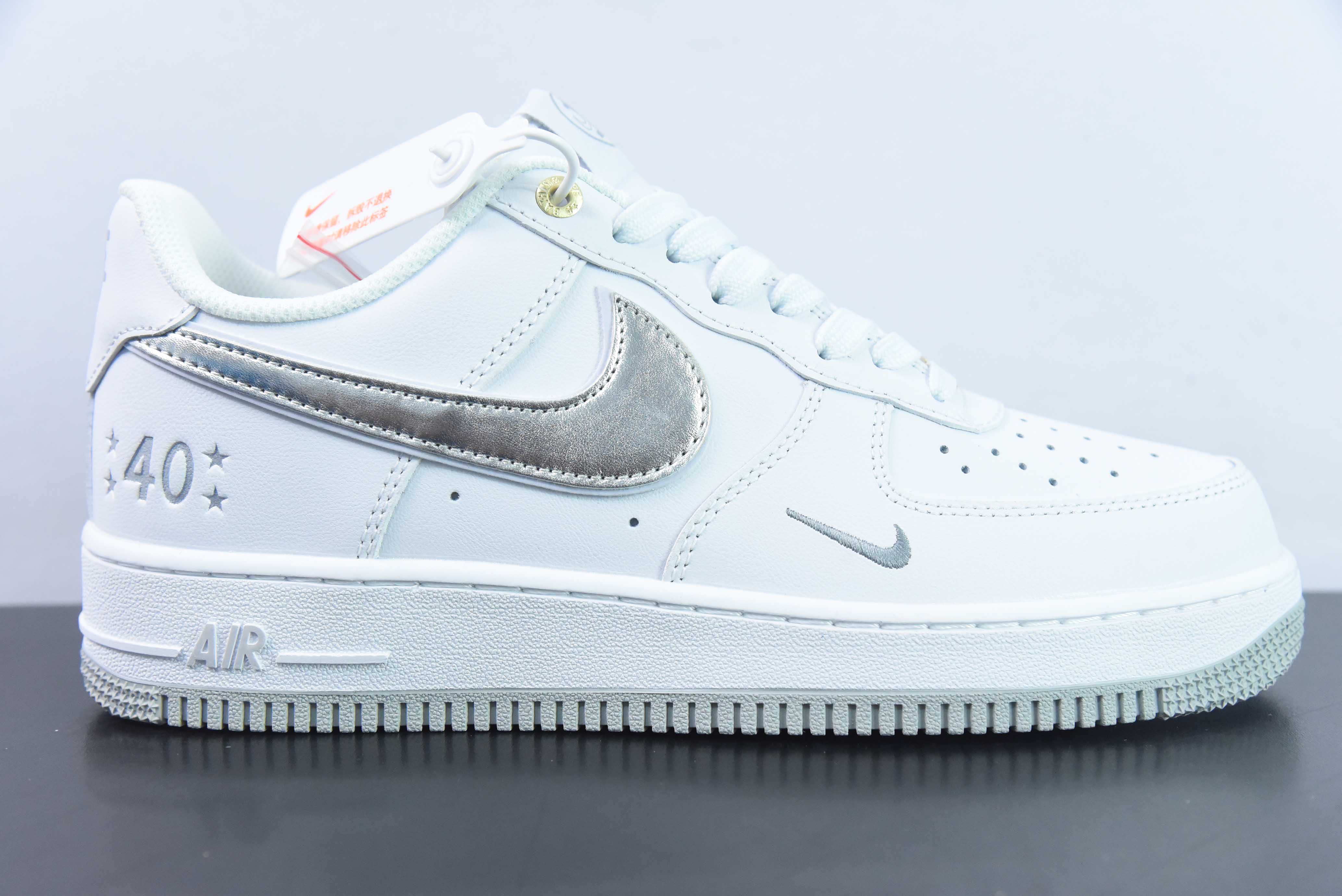 Air Force 1 ‘07 Low aniversario plata original horma original cartón para crear estilo puro de Air Force #esp…
